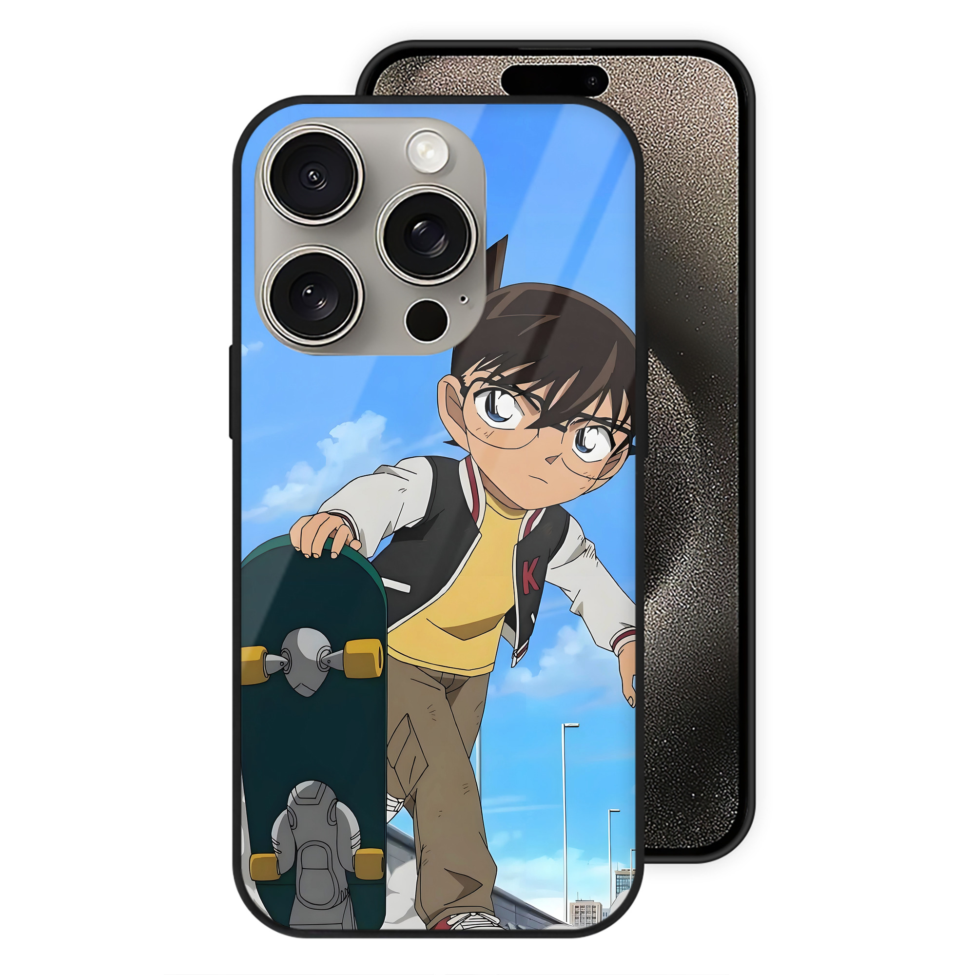 （画像用） 名探偵コナン Detective Conan 【iPhone15Pro対応】スマホケース 耐衝撃＆黄変防止 背面ガラス