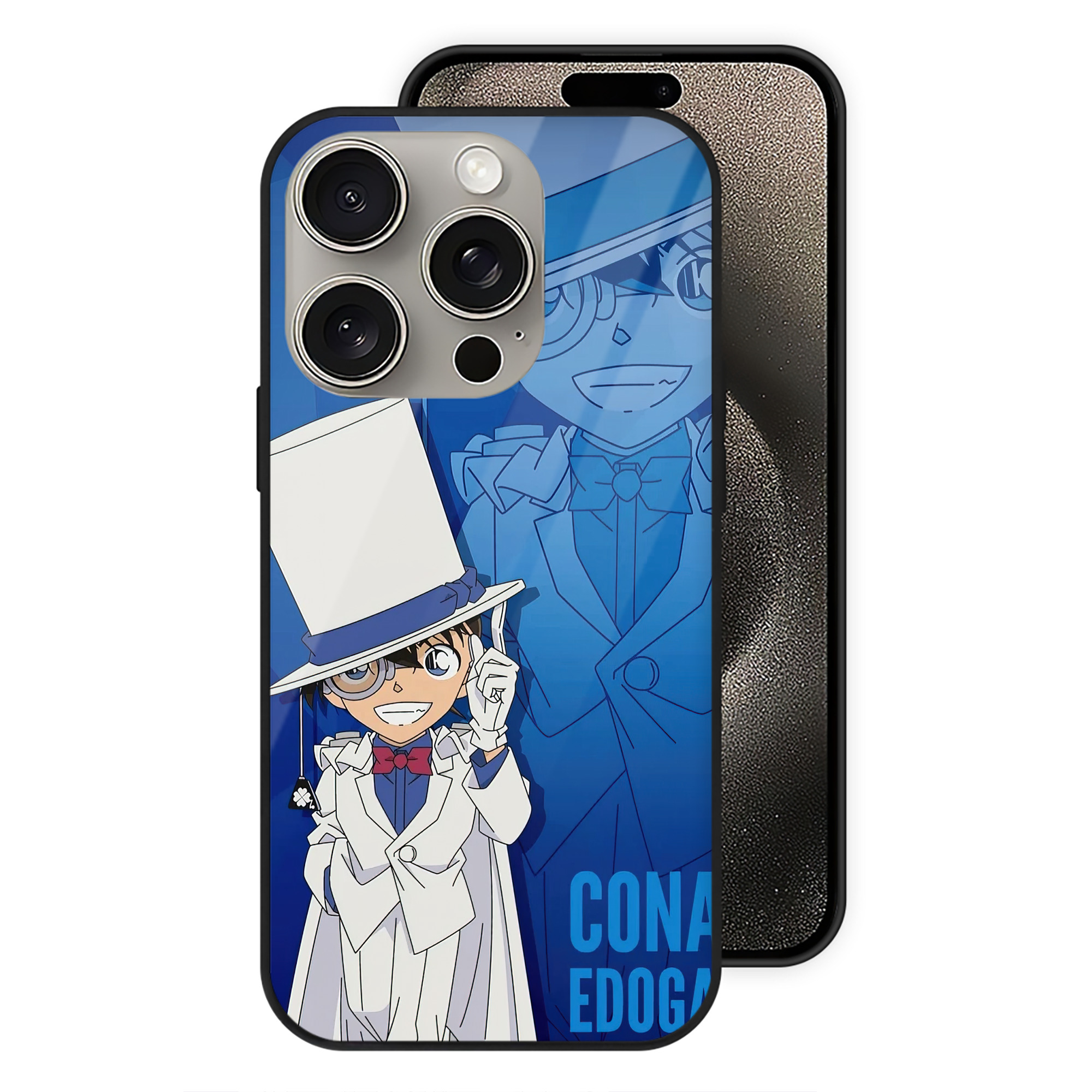 （画像用） 名探偵コナン Detective Conan 【iPhone15Pro対応】スマホケース 耐衝撃＆黄変防止 背面ガラス