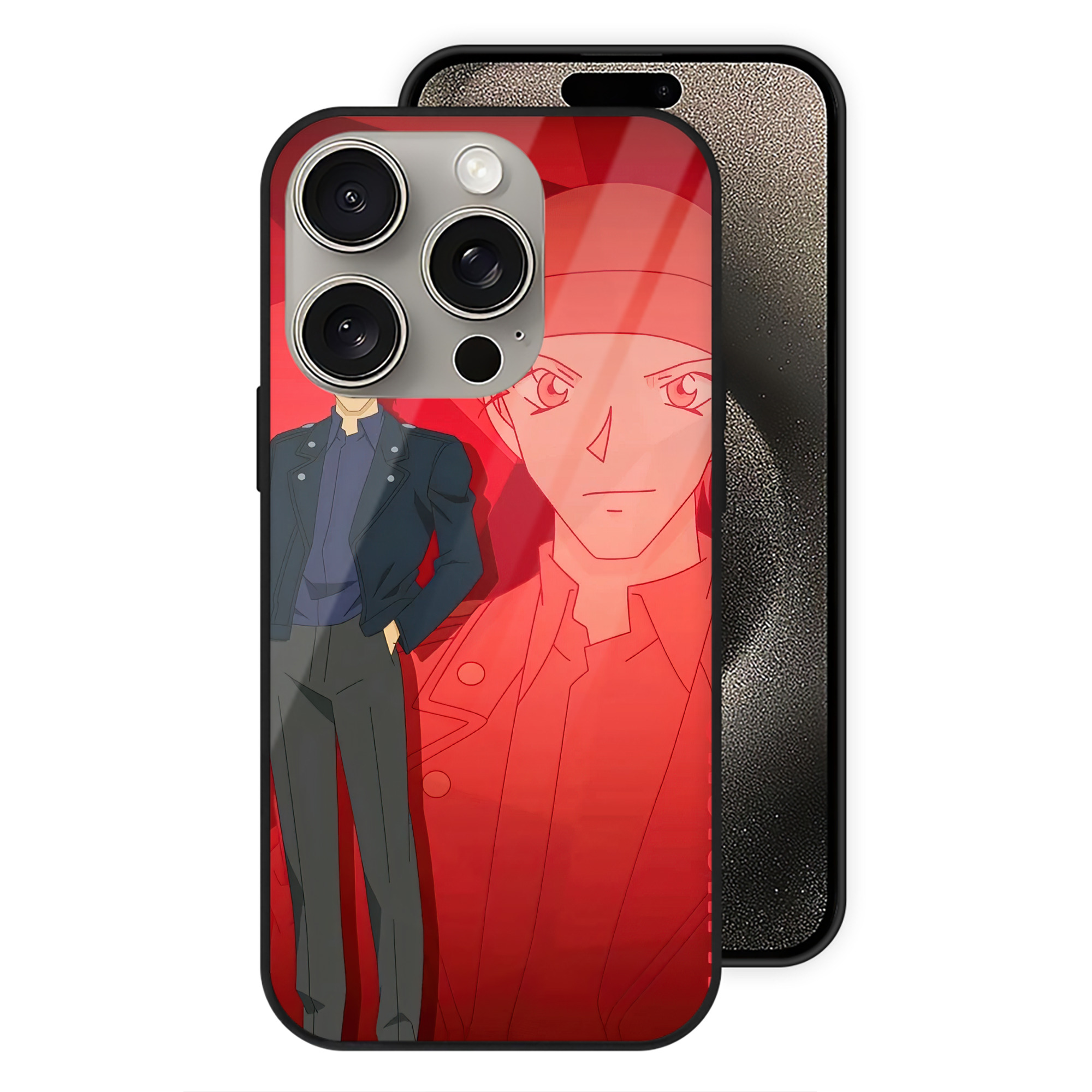 （画像用） 名探偵コナン Detective Conan 【iPhone15Pro対応】スマホケース 耐衝撃＆黄変防止 背面ガラス