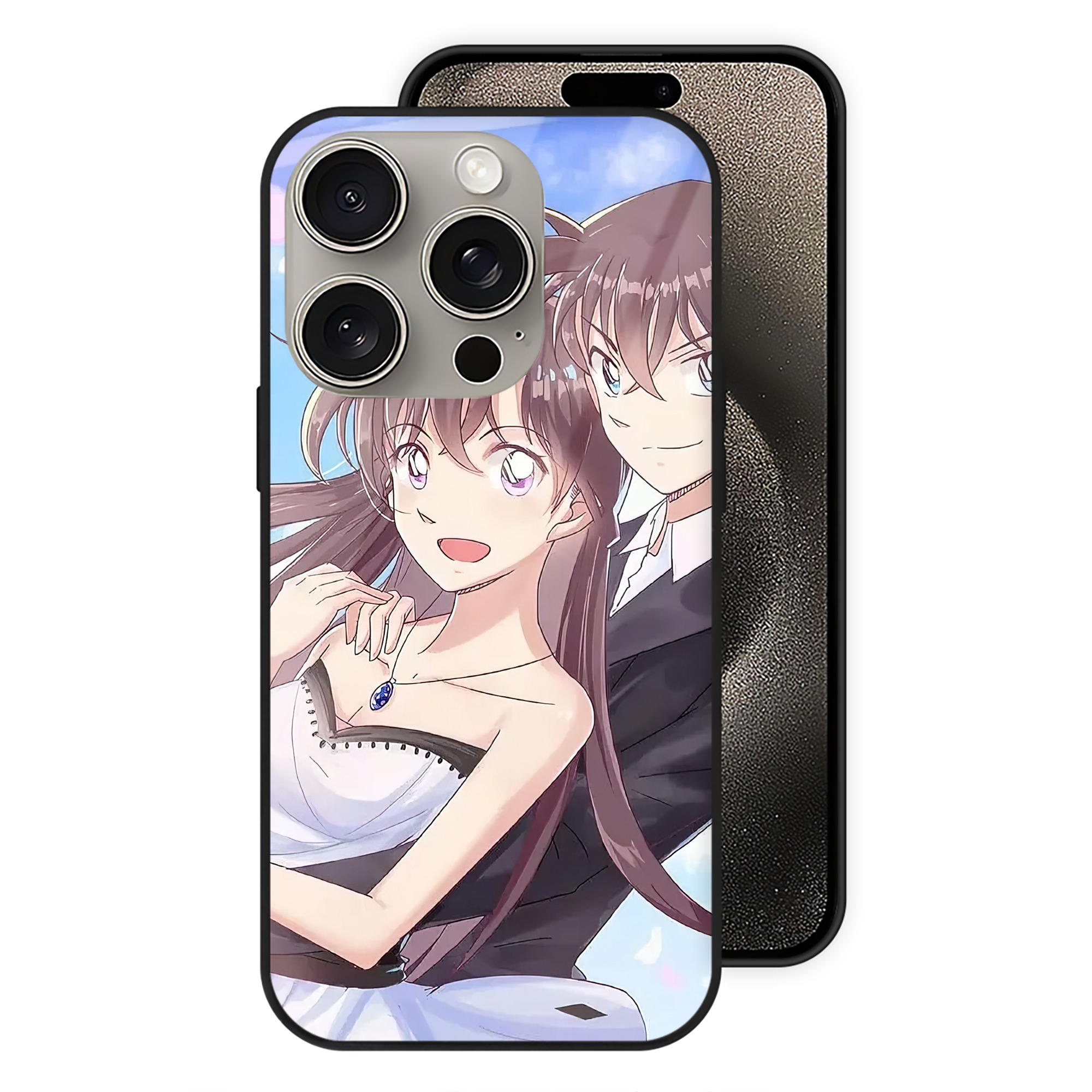 （画像用） 名探偵コナン Detective Conan 【iPhone15Pro対応】スマホケース 耐衝撃＆黄変防止 背面ガラス