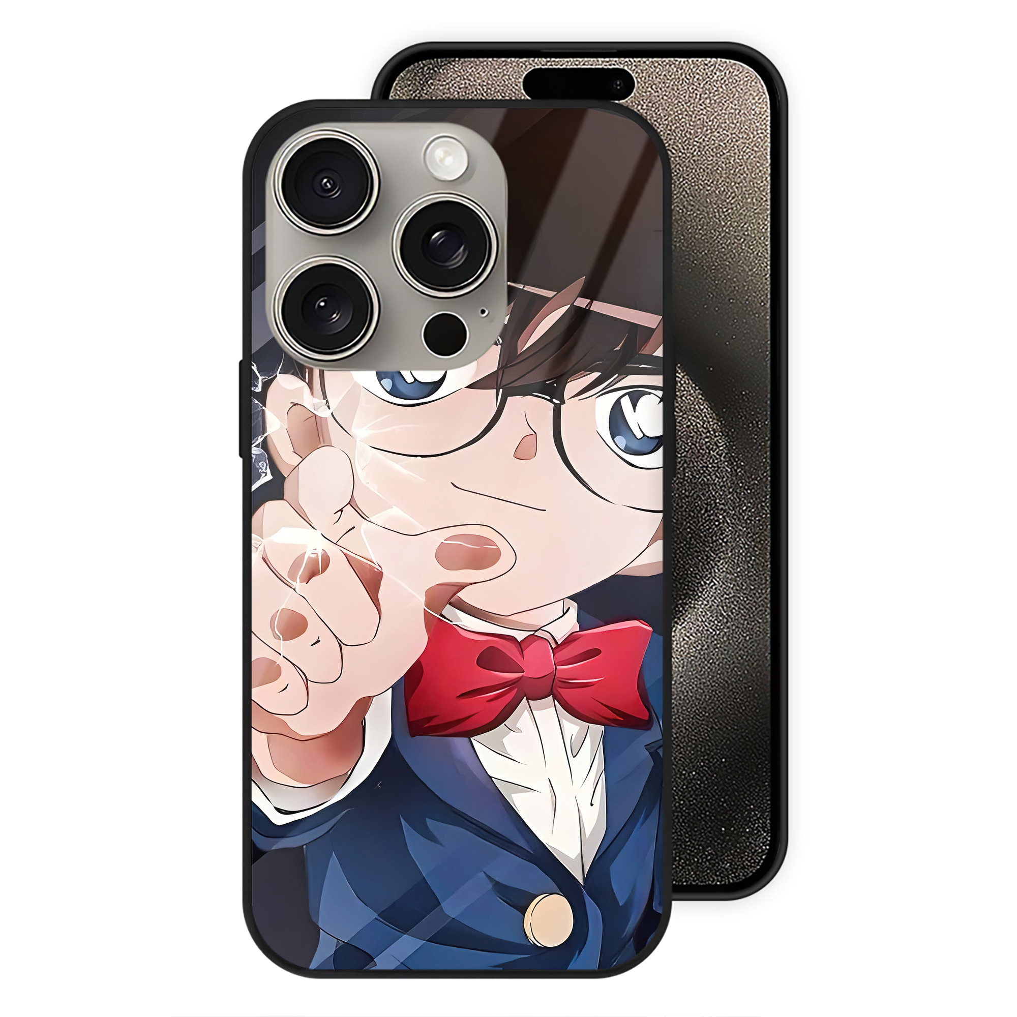（画像用） 名探偵コナン Detective Conan 【iPhone15Pro対応】スマホケース 耐衝撃＆黄変防止 背面ガラス