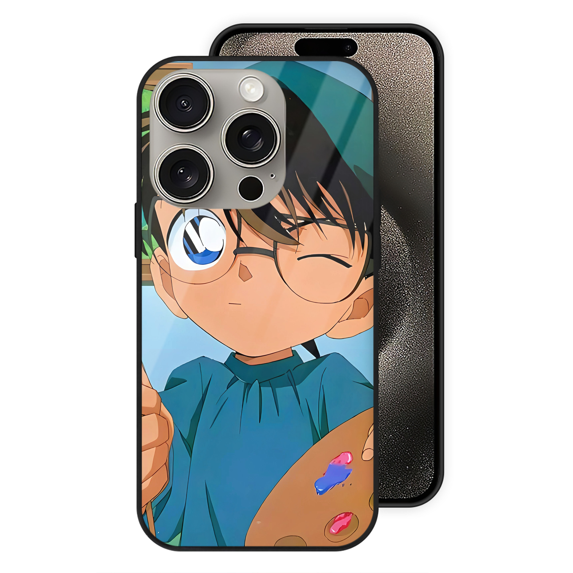 （画像用） 名探偵コナン Detective Conan 【iPhone15Pro対応】スマホケース 耐衝撃＆黄変防止 背面ガラス