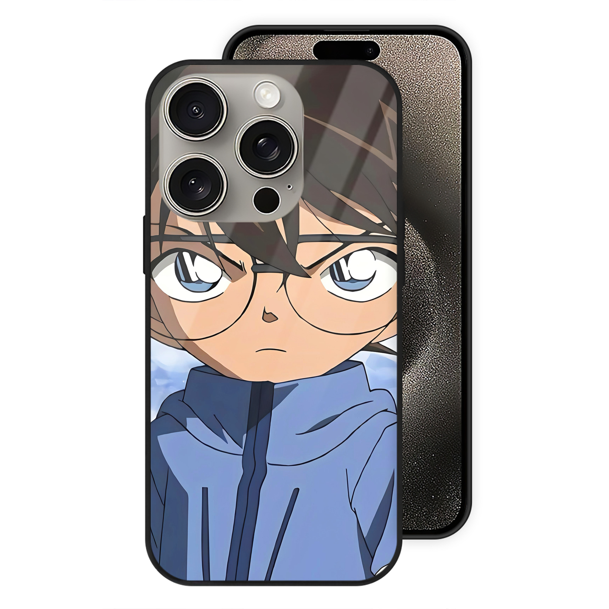 （画像用） 名探偵コナン Detective Conan 【iPhone15Pro対応】スマホケース 耐衝撃＆黄変防止 背面ガラス