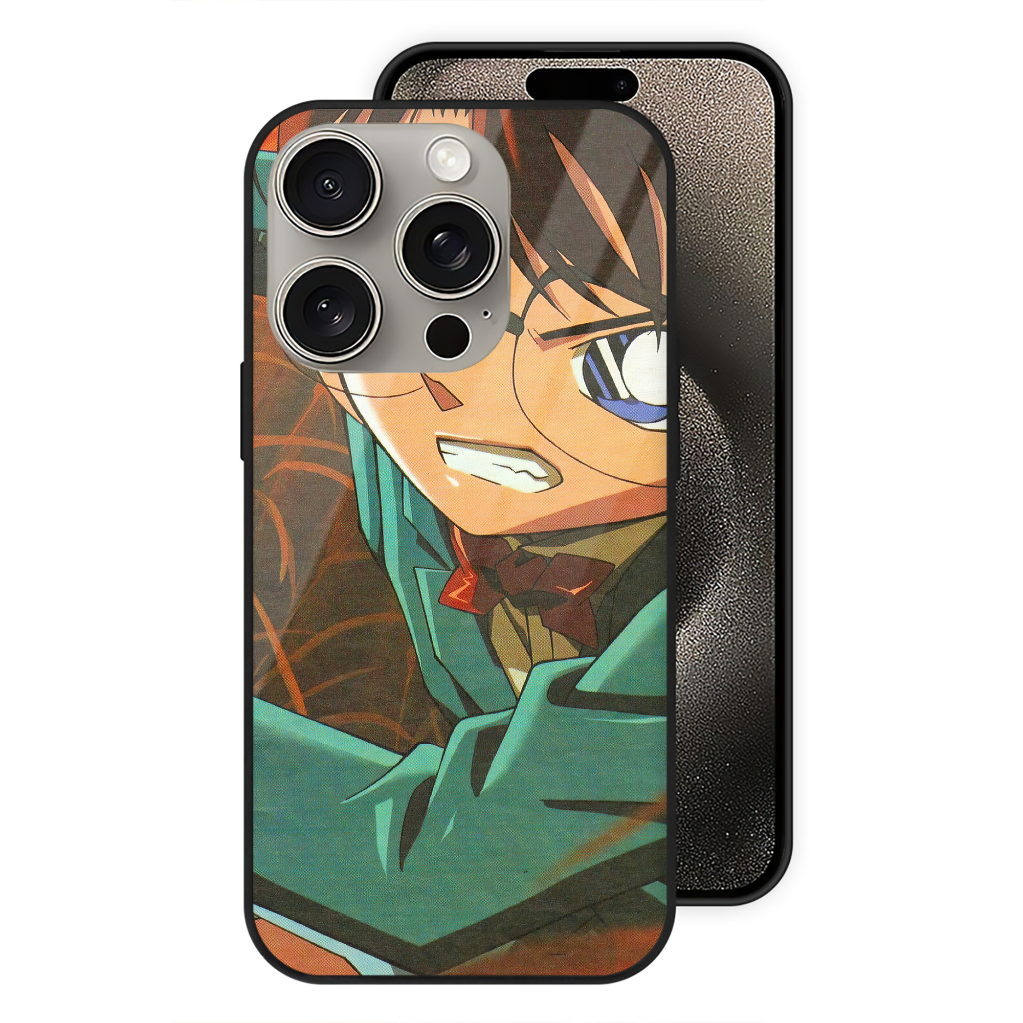 （画像用） 名探偵コナン Detective Conan 【iPhone15Pro対応】スマホケース 耐衝撃＆黄変防止 背面ガラス