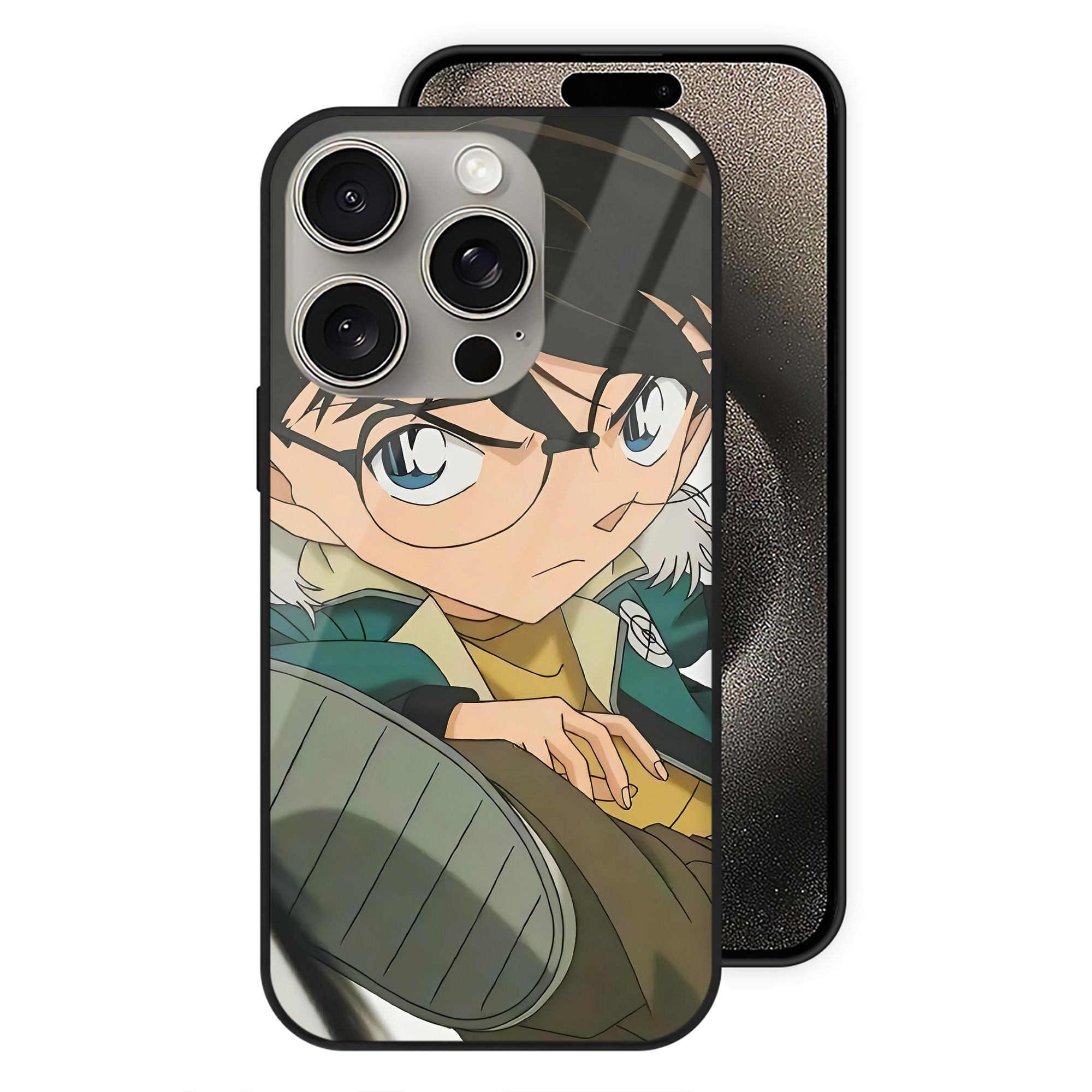 （画像用） 名探偵コナン Detective Conan 【iPhone15Pro対応】スマホケース 耐衝撃＆黄変防止 背面ガラス