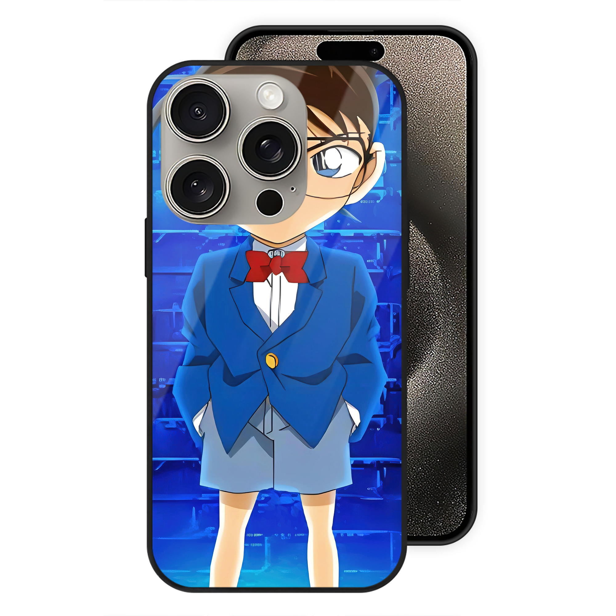 （画像用） 名探偵コナン Detective Conan 【iPhone15Pro対応】スマホケース 耐衝撃＆黄変防止 背面ガラス
