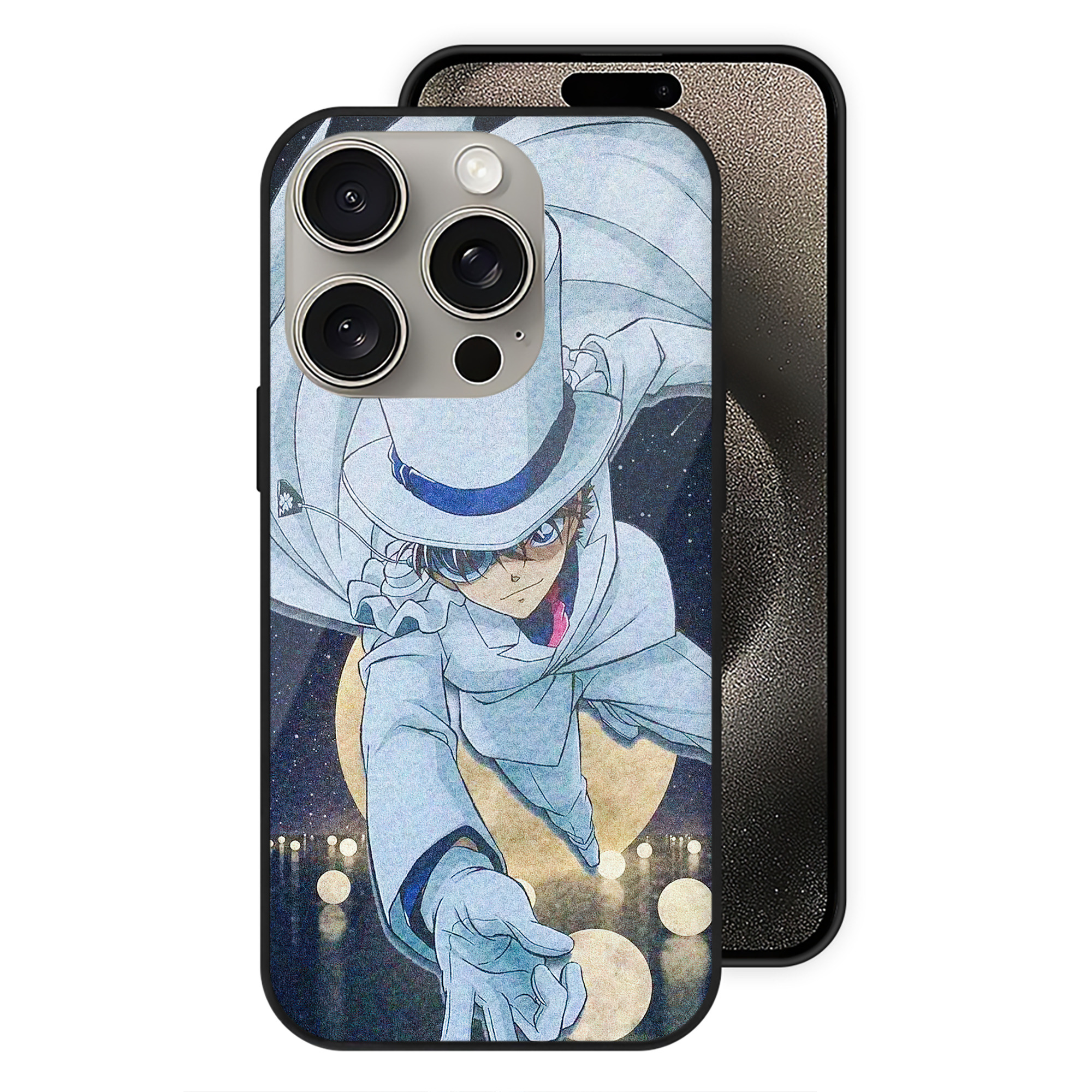 （画像用） 名探偵コナン Detective Conan 【iPhone15Pro対応】スマホケース 耐衝撃＆黄変防止 背面ガラス