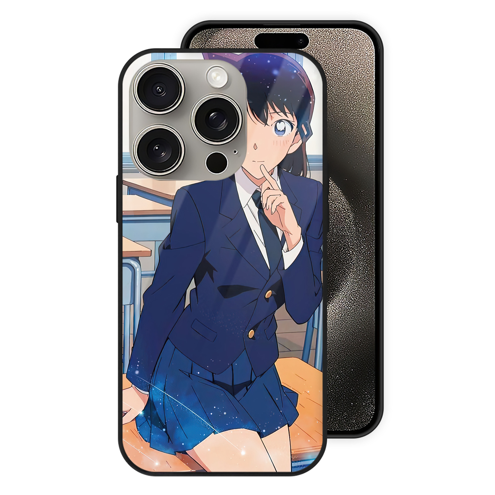 （画像用） 名探偵コナン Detective Conan 【iPhone15Pro対応】スマホケース 耐衝撃＆黄変防止 背面ガラス