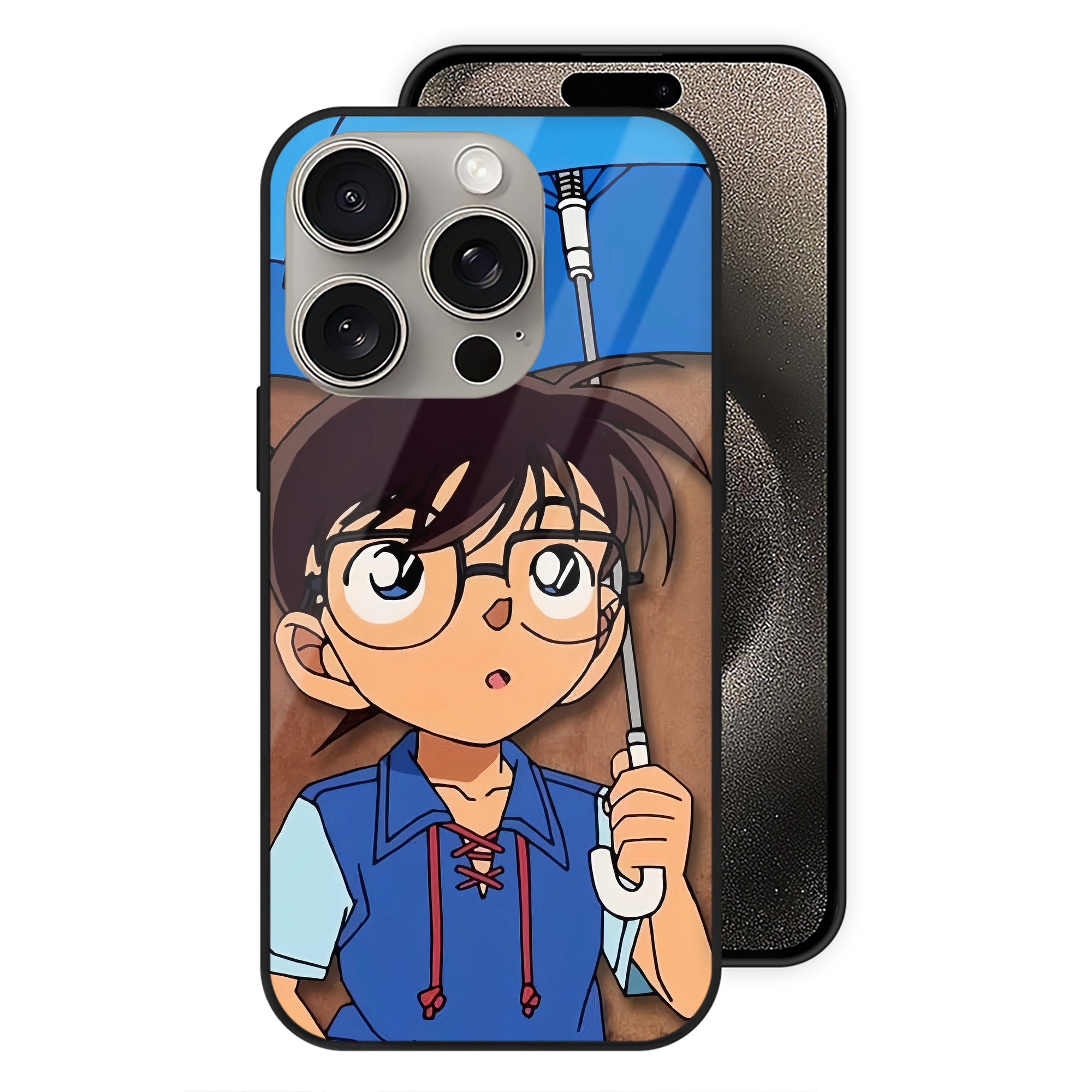 （画像用） 名探偵コナン Detective Conan 【iPhone15Pro対応】スマホケース 耐衝撃＆黄変防止 背面ガラス