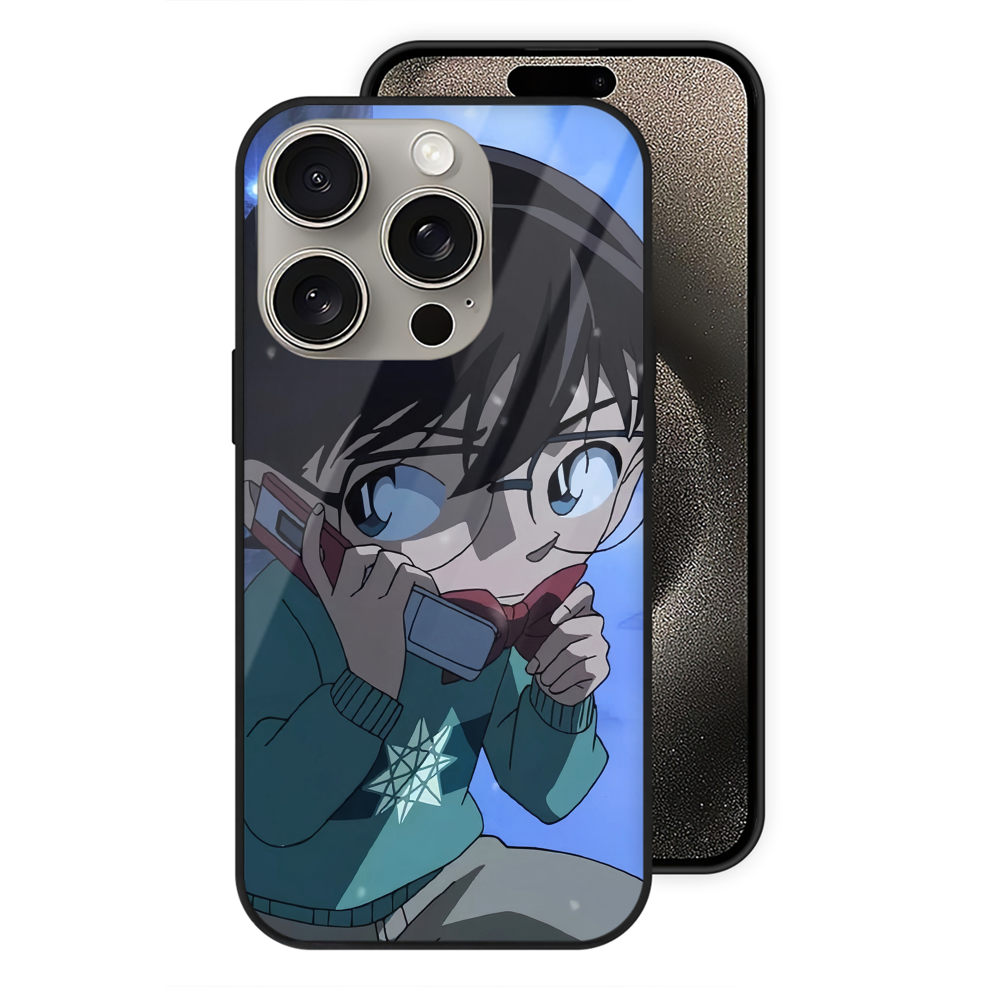 （画像用） 名探偵コナン Detective Conan 【iPhone15Pro対応】スマホケース 耐衝撃＆黄変防止 背面ガラス