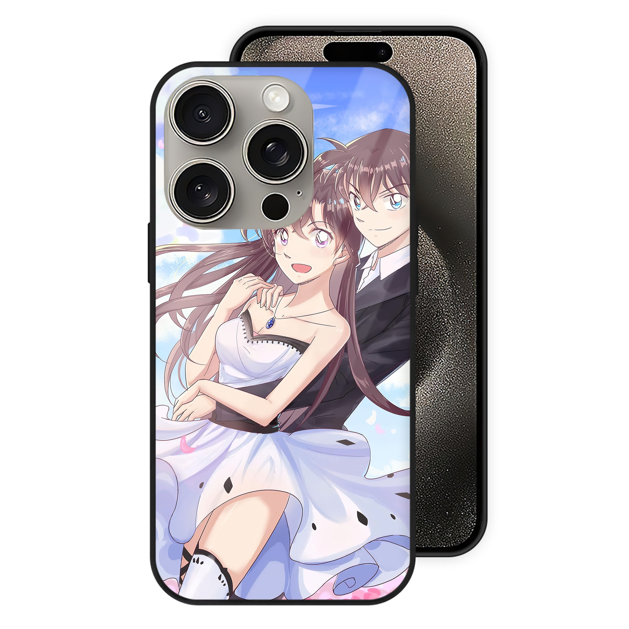 （画像用） 名探偵コナン Detective Conan 【iPhone15Pro対応】スマホケース 耐衝撃＆黄変防止 背面ガラス