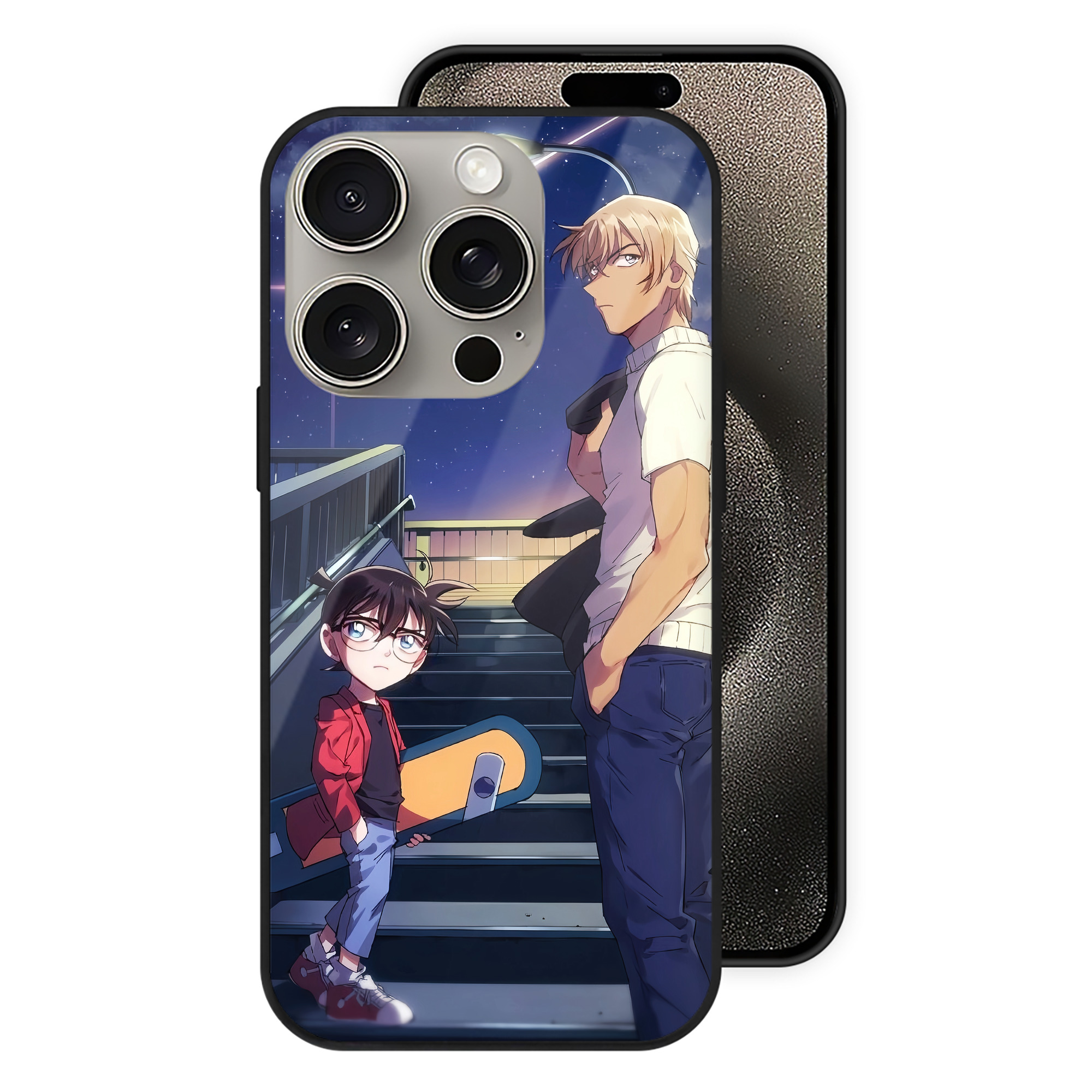 （画像用） 名探偵コナン Detective Conan 【iPhone15Pro対応】スマホケース 耐衝撃＆黄変防止 背面ガラス