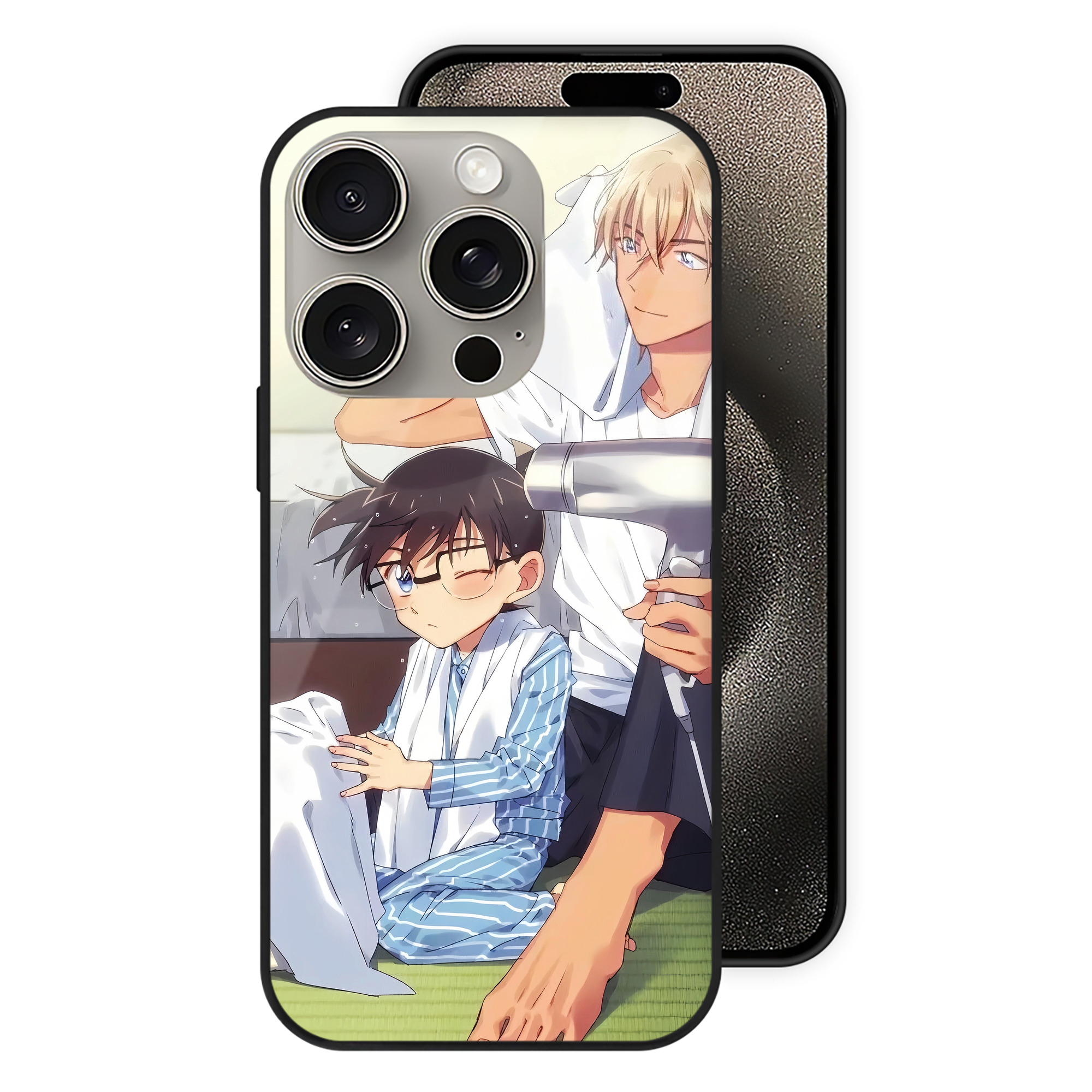 （画像用） 名探偵コナン Detective Conan 【iPhone15Pro対応】スマホケース 耐衝撃＆黄変防止 背面ガラス