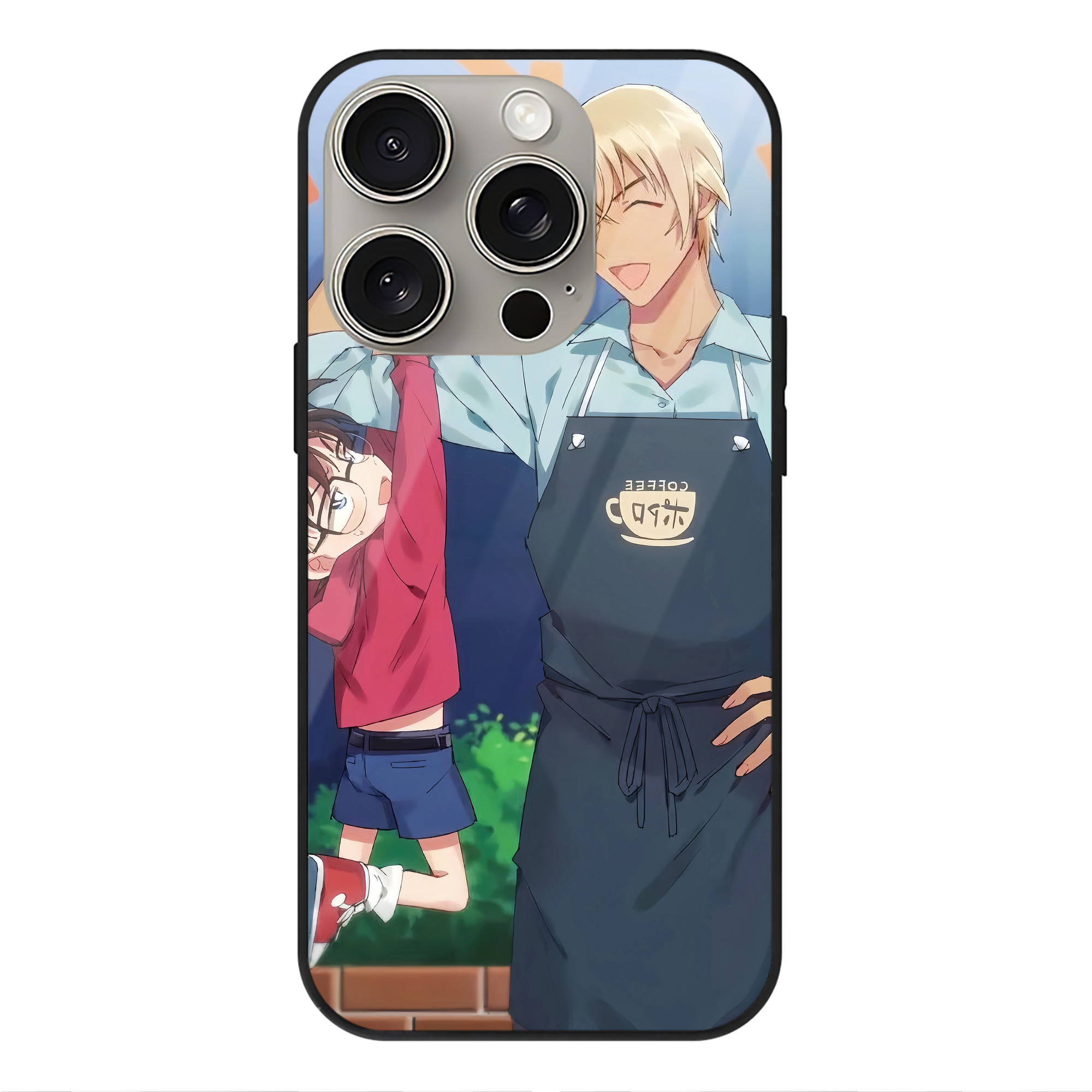 （画像用） 名探偵コナン Detective Conan 【iPhone15Pro対応】スマホケース 耐衝撃＆黄変防止 背面ガラス
