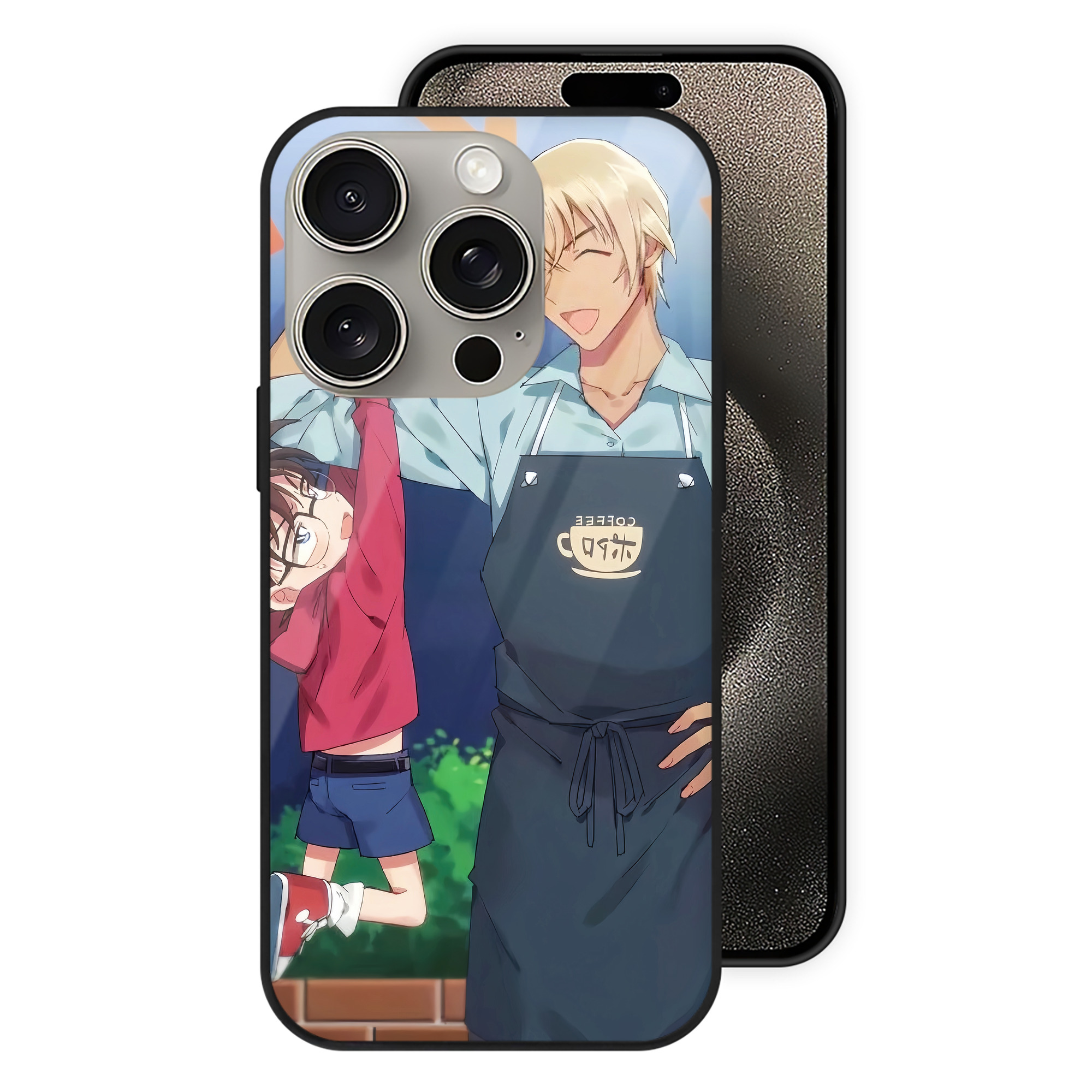 （画像用） 名探偵コナン Detective Conan 【iPhone15Pro対応】スマホケース 耐衝撃＆黄変防止 背面ガラス