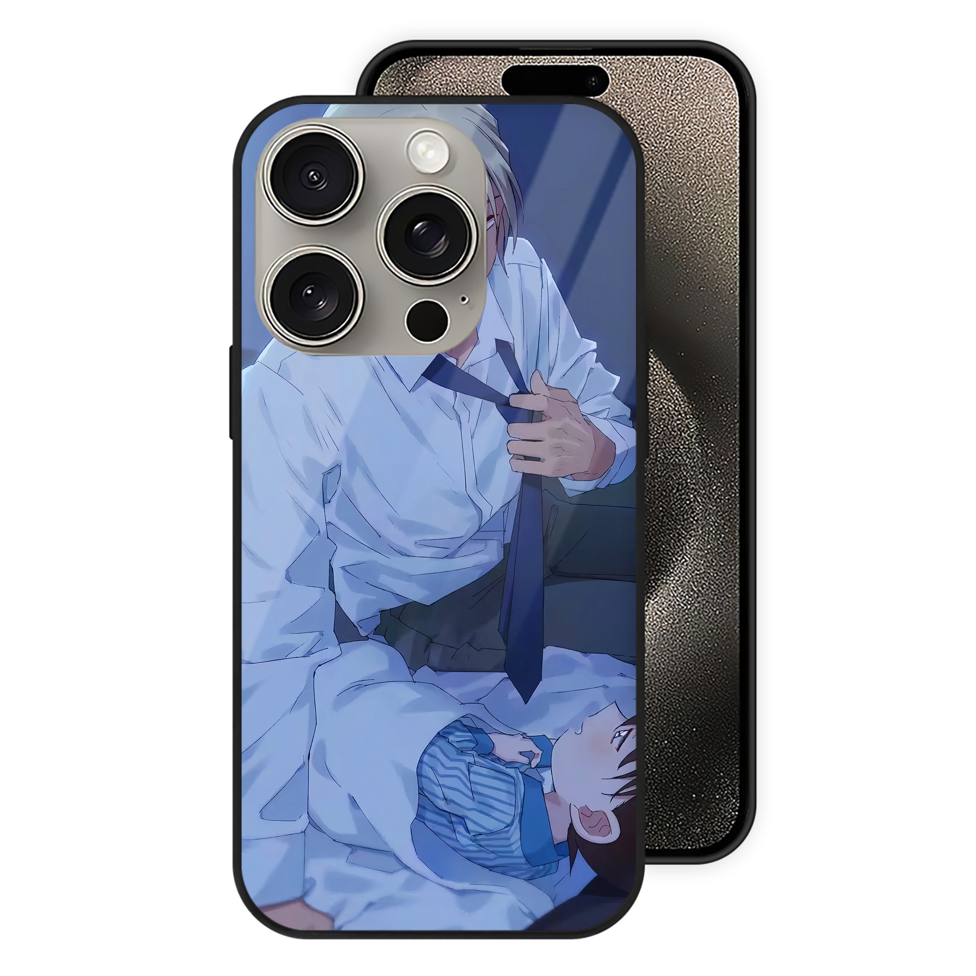 （画像用） 名探偵コナン Detective Conan 【iPhone15Pro対応】スマホケース 耐衝撃＆黄変防止 背面ガラス