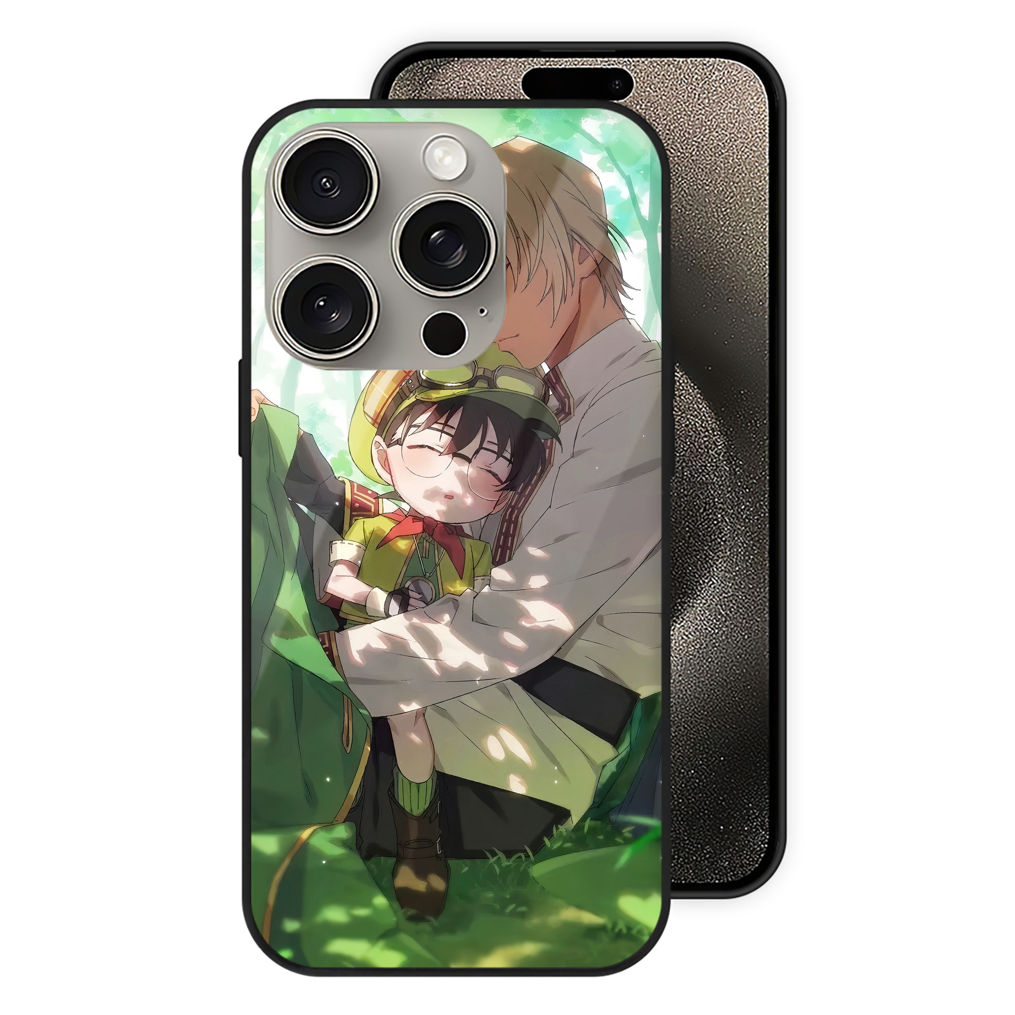 （画像用） 名探偵コナン Detective Conan 【iPhone15Pro対応】スマホケース 耐衝撃＆黄変防止 背面ガラス