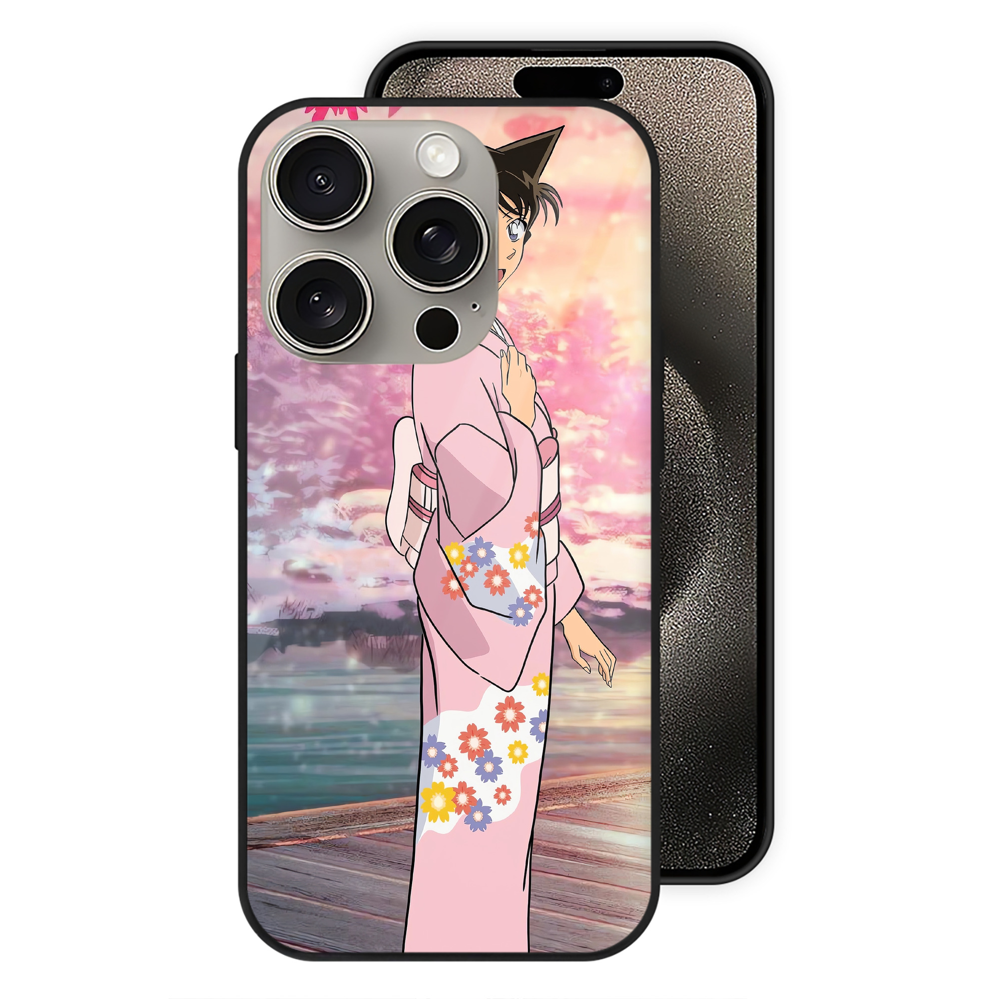 （画像用） 名探偵コナン Detective Conan 【iPhone15Pro対応】スマホケース 耐衝撃＆黄変防止 背面ガラス
