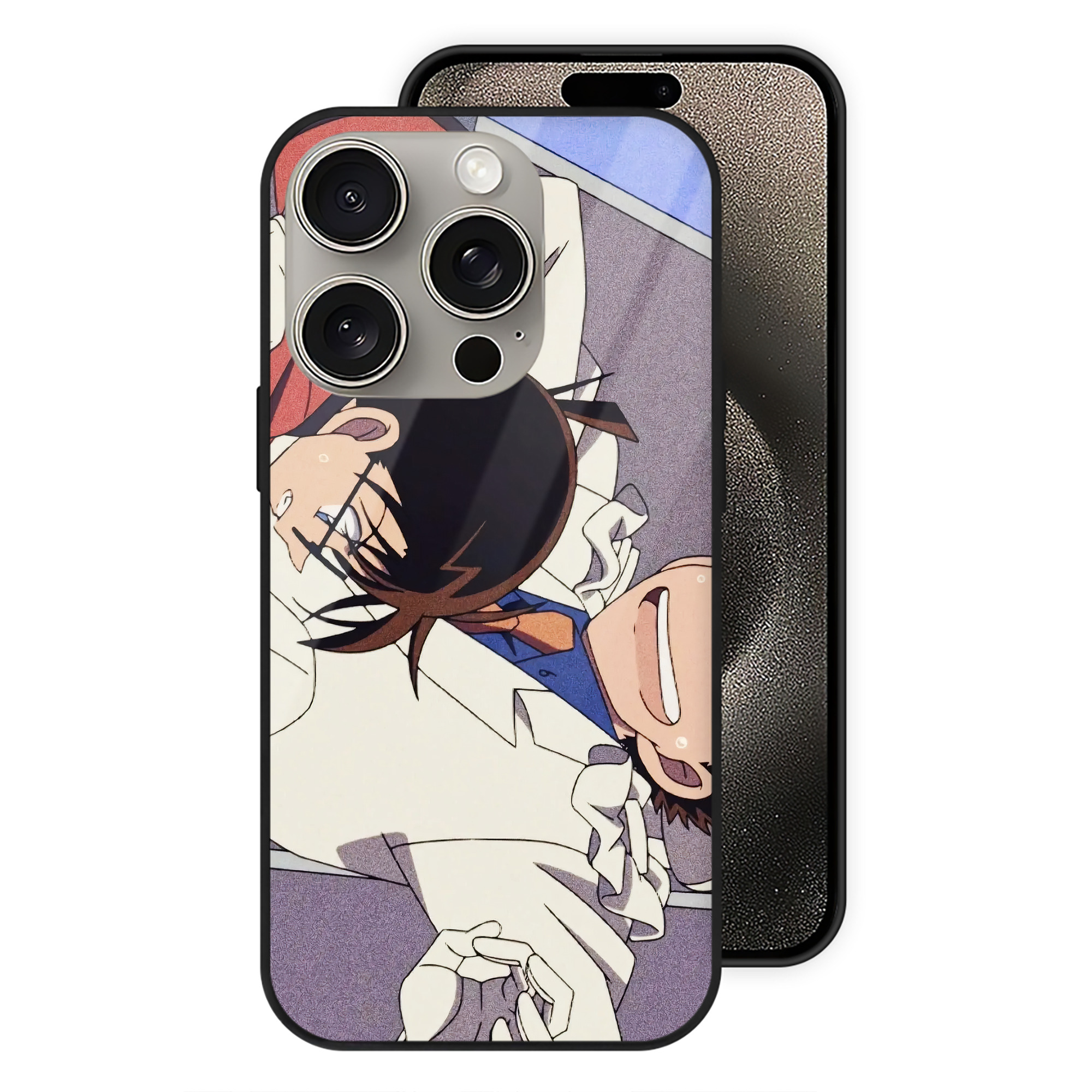 （画像用） 名探偵コナン Detective Conan 【iPhone15Pro対応】スマホケース 耐衝撃＆黄変防止 背面ガラス