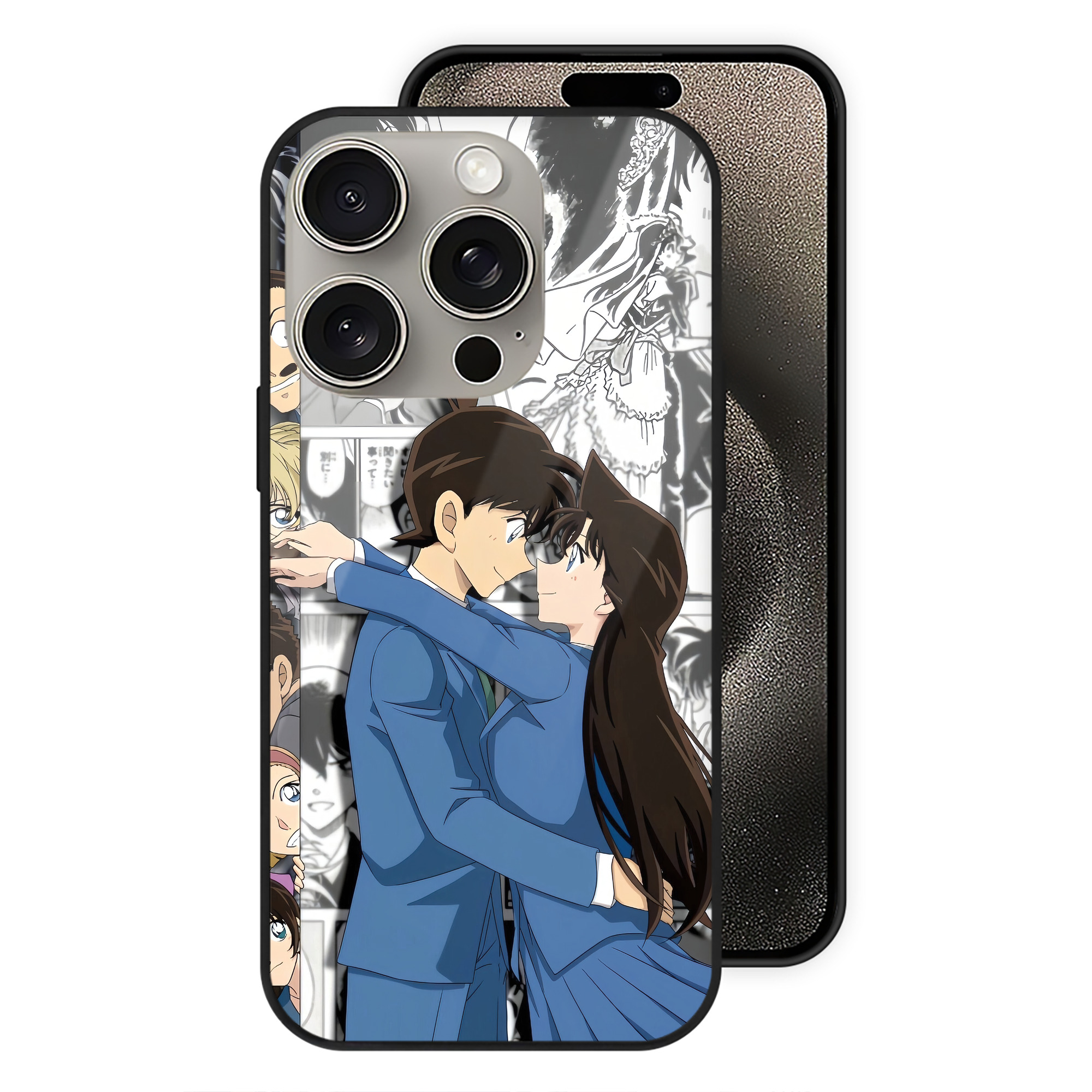 （画像用） 名探偵コナン Detective Conan 【iPhone15Pro対応】スマホケース 耐衝撃＆黄変防止 背面ガラス
