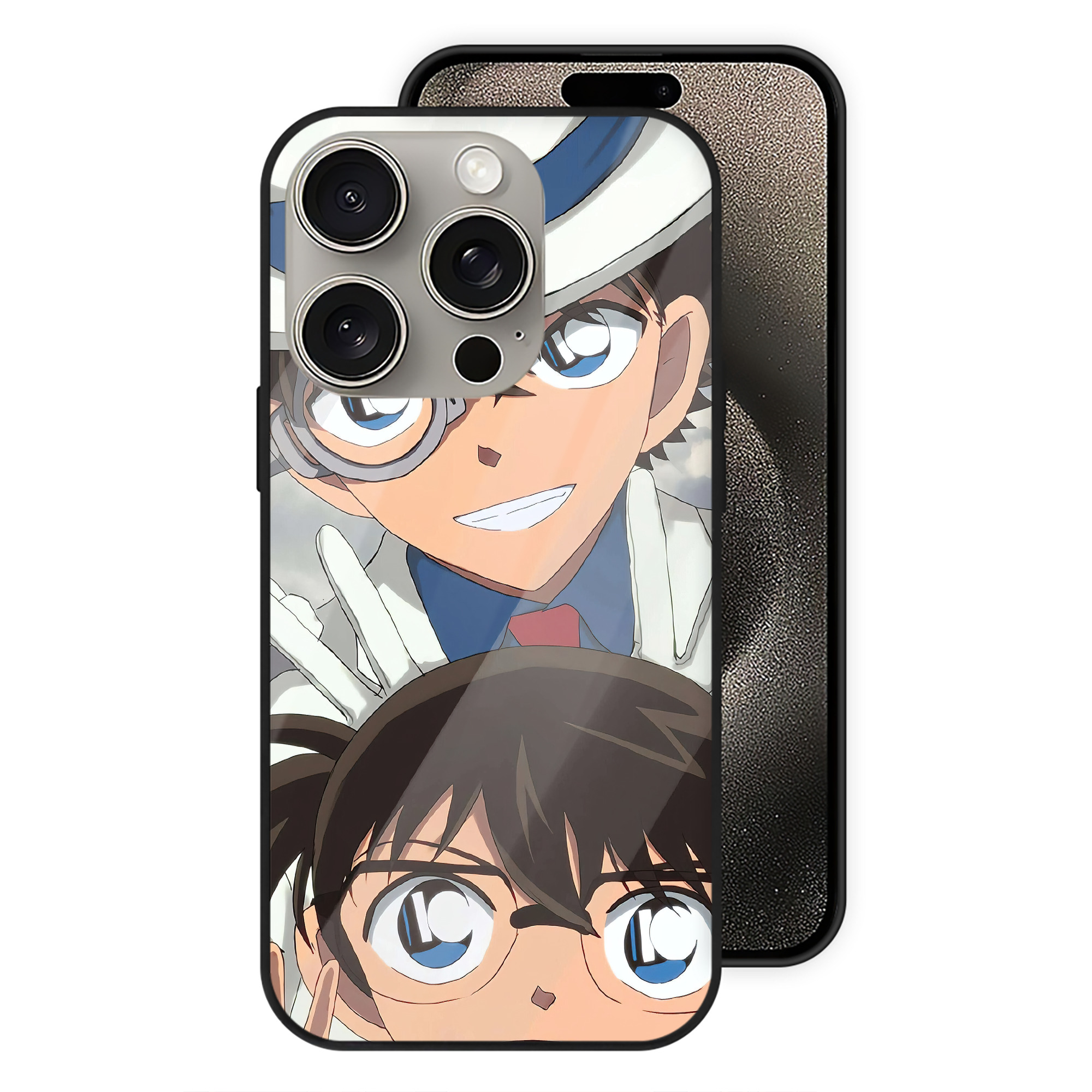 （画像用） 名探偵コナン Detective Conan 【iPhone15Pro対応】スマホケース 耐衝撃＆黄変防止 背面ガラス