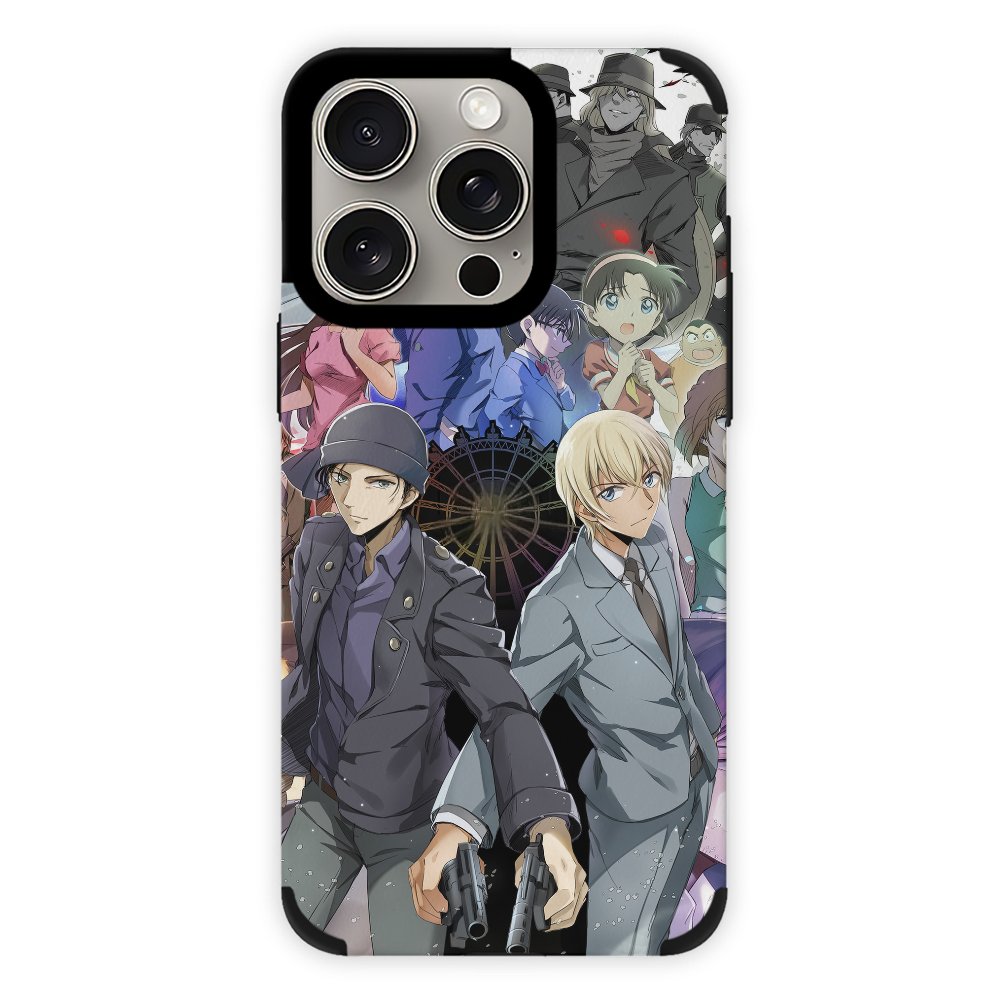 （画像用） 名探偵コナン Detective Conan 【iPhone15ProMax対応】 PUレザー スマホケース 耐衝撃＆黄変防止