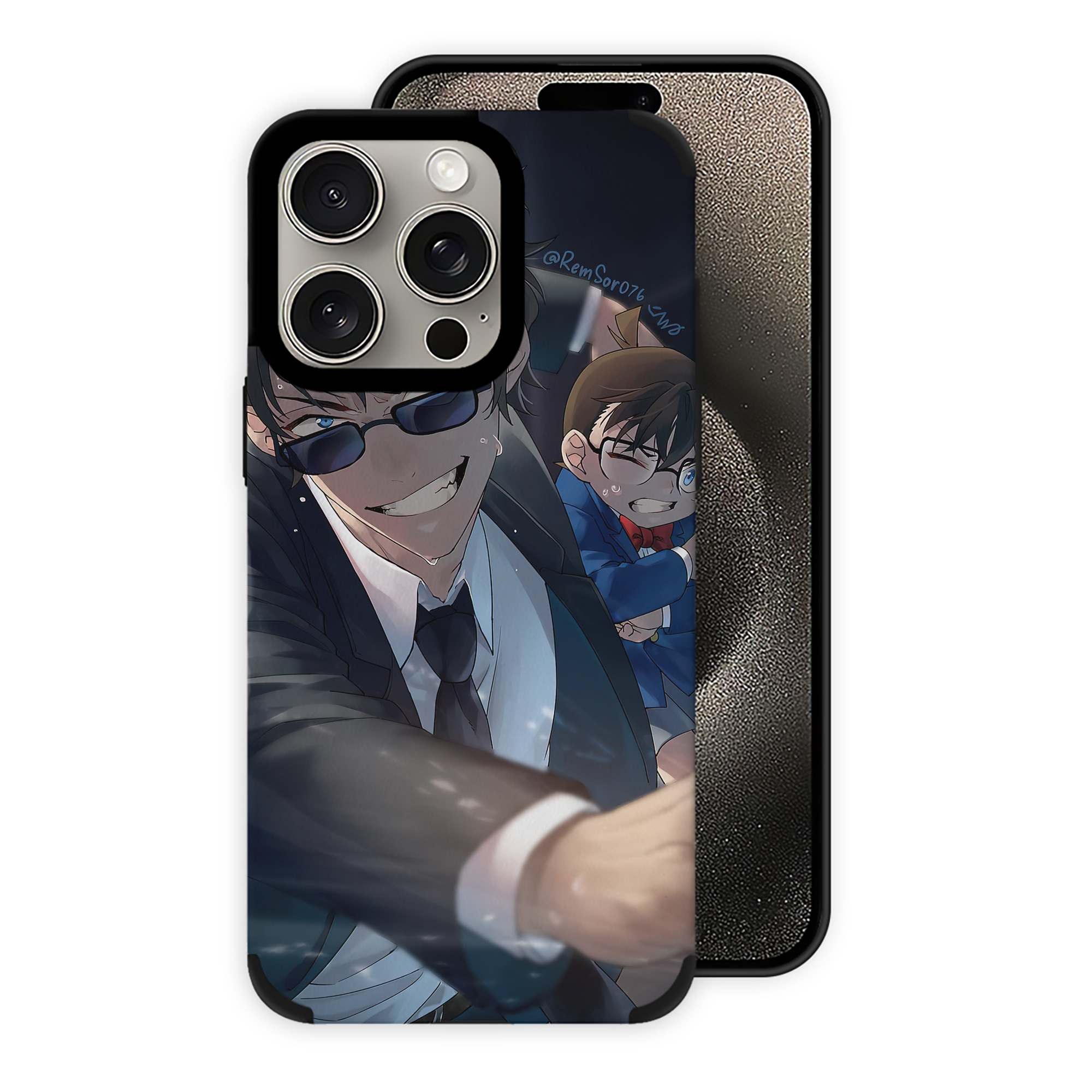 （画像用） 名探偵コナン Detective Conan 【iPhone15ProMax対応】 PUレザー スマホケース 耐衝撃＆黄変防止