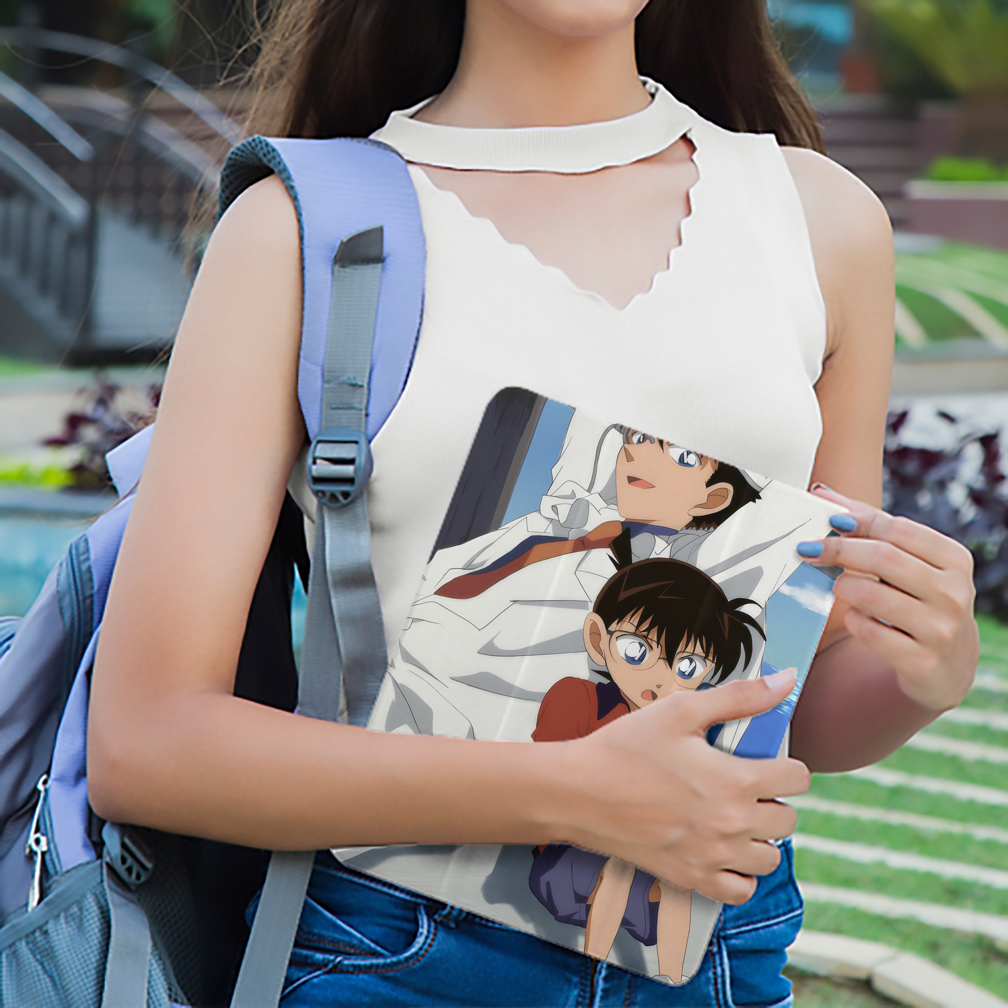 名探偵コナン Detective Conan IPad ケース ペン収納付き 三つ折りスタンド PUレザー×シリコン 対応機種9.5/10.5/10.9インチ