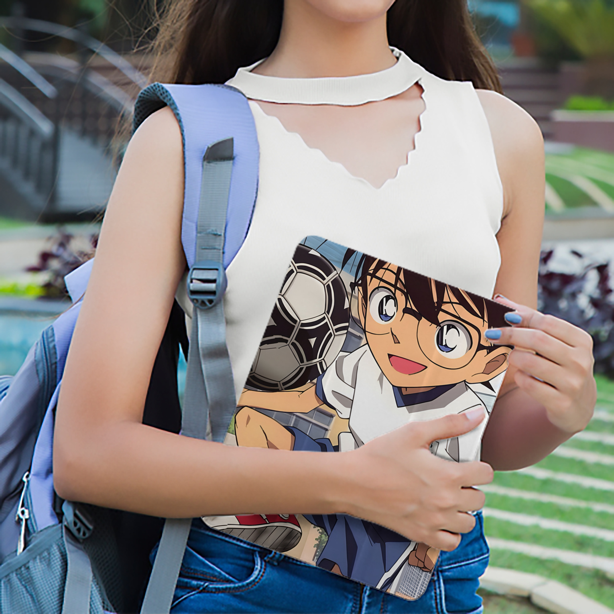 名探偵コナン Detective Conan IPad ケース ペン収納付き 三つ折りスタンド PUレザー×シリコン 対応機種9.5/10.5/10.9インチ
