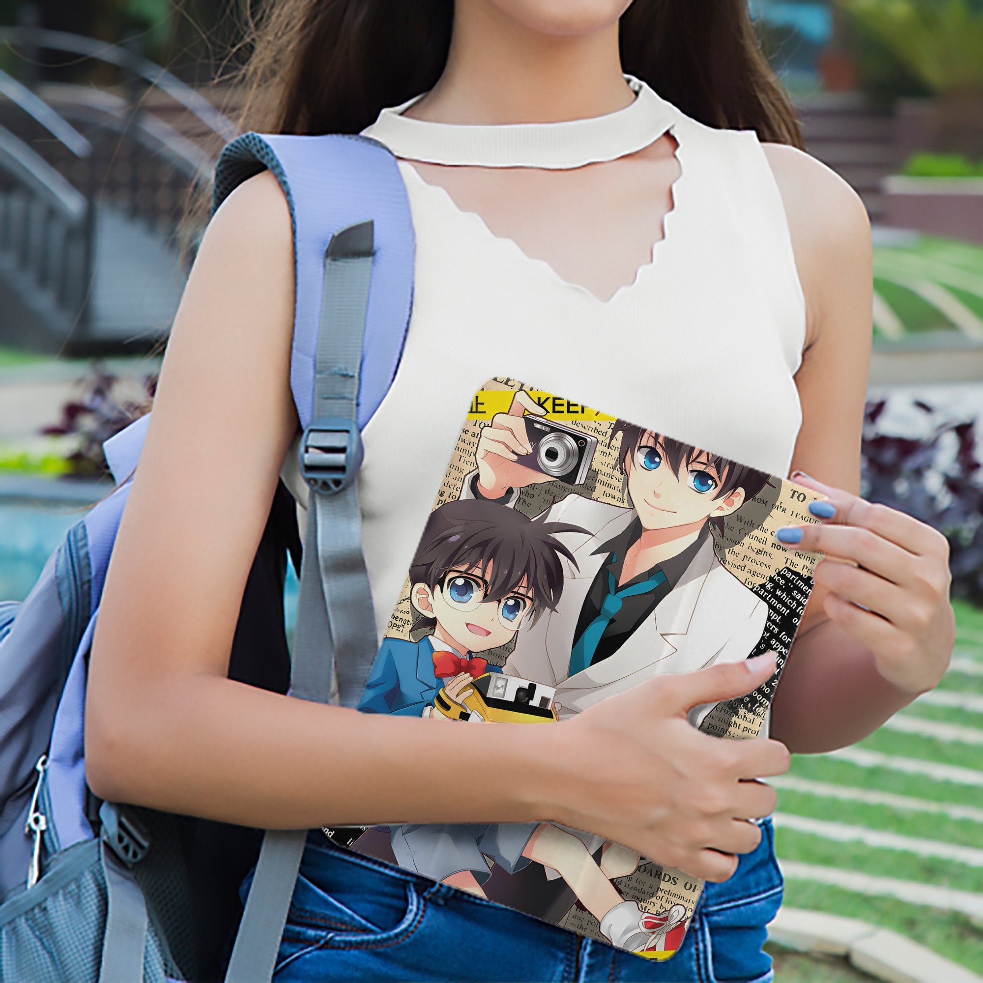 名探偵コナン Detective Conan IPad ケース ペン収納付き 三つ折りスタンド PUレザー×シリコン 対応機種9.5/10.5/10.9インチ