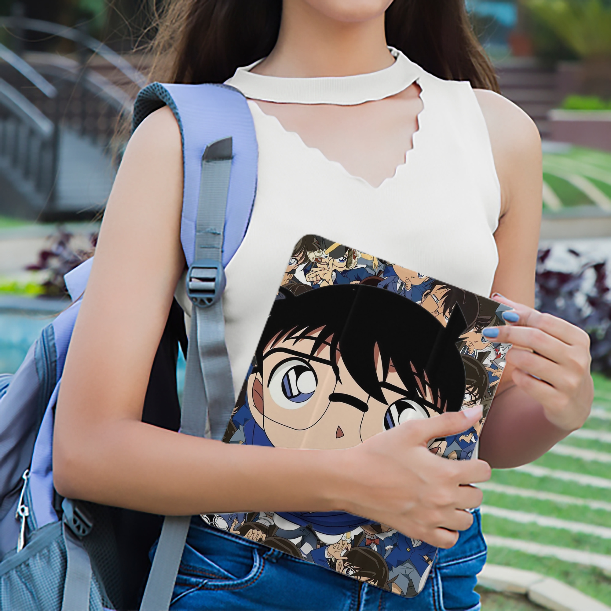 名探偵コナン Detective Conan IPad ケース ペン収納付き 三つ折りスタンド PUレザー×シリコン 対応機種9.5/10.5/10.9インチ