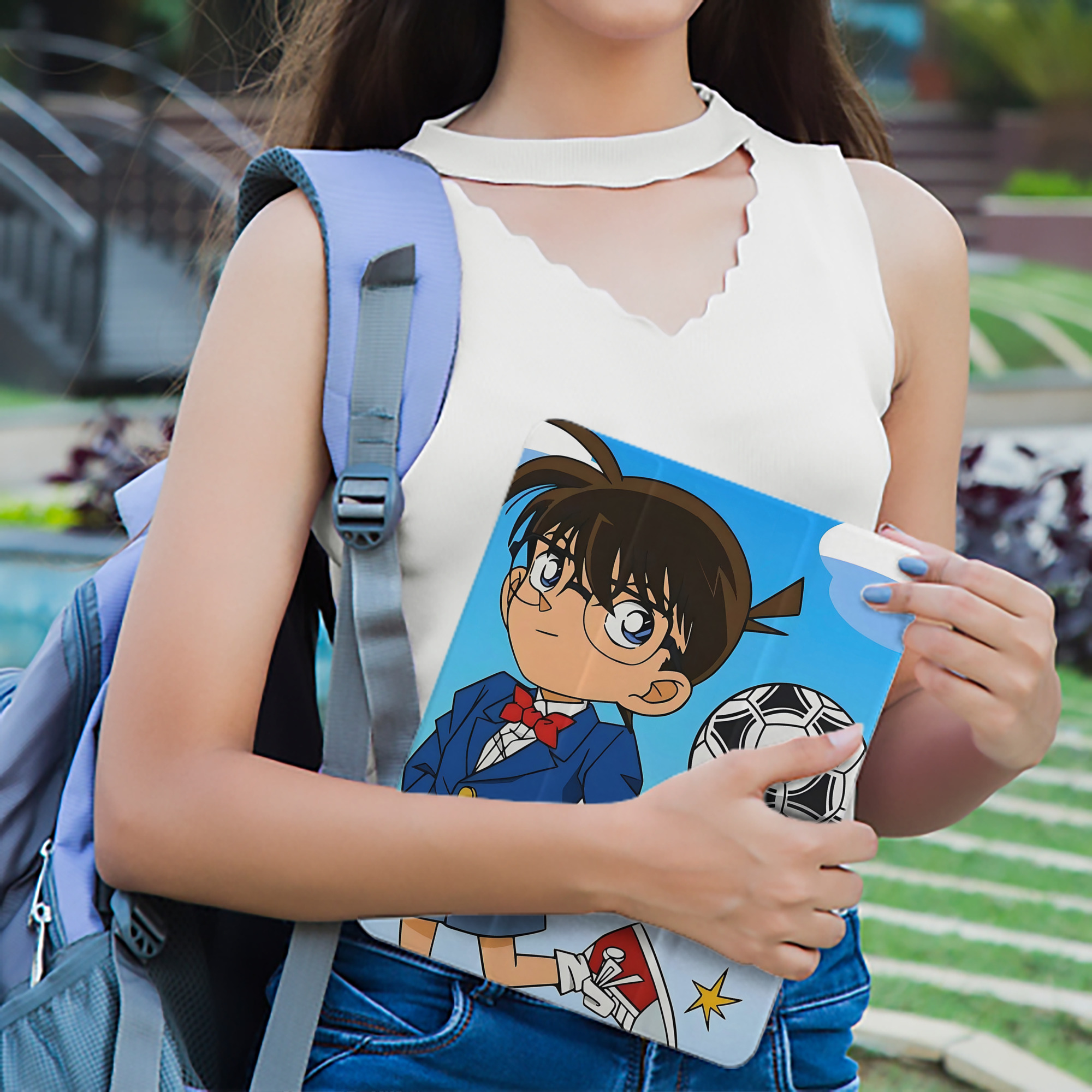 名探偵コナン Detective Conan IPad ケース ペン収納付き 三つ折りスタンド PUレザー×シリコン 対応機種9.5/10.5/10.9インチ