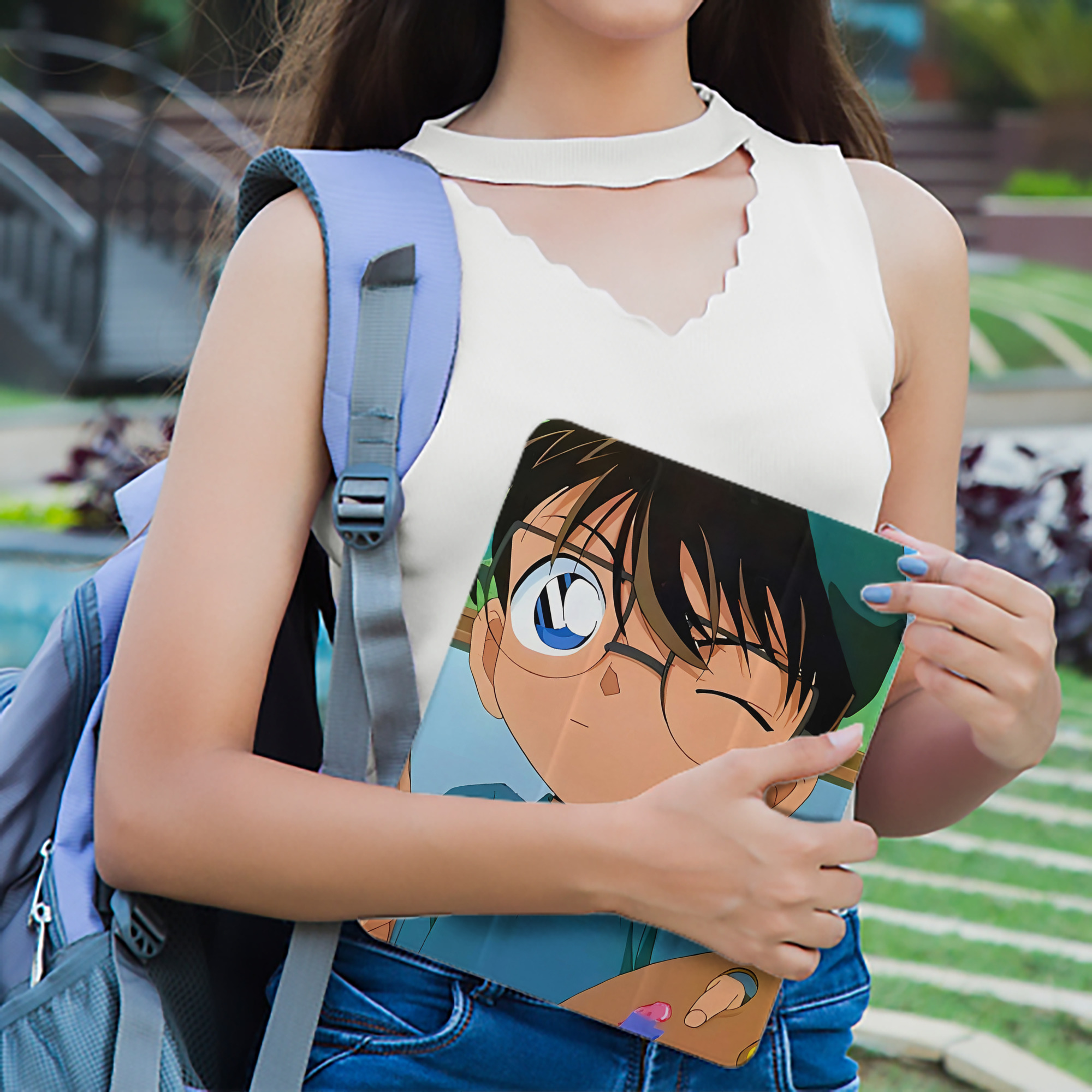 名探偵コナン Detective Conan IPad ケース ペン収納付き 三つ折りスタンド PUレザー×シリコン 対応機種9.5/10.5/10.9インチ