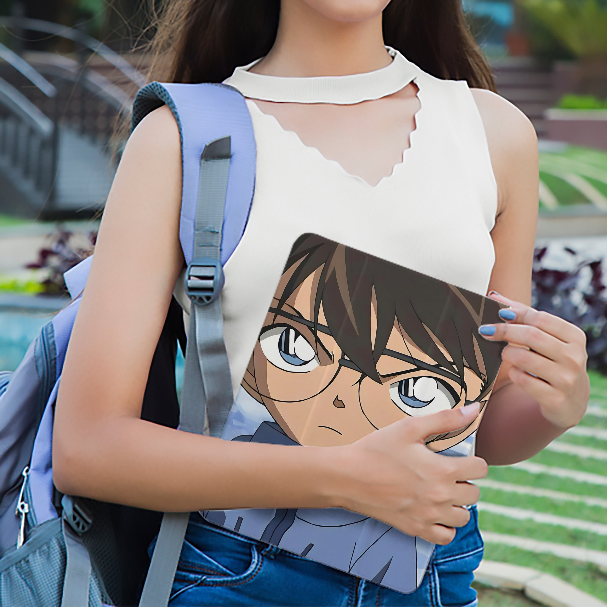 名探偵コナン Detective Conan IPad ケース ペン収納付き 三つ折りスタンド PUレザー×シリコン 対応機種9.5/10.5/10.9インチ