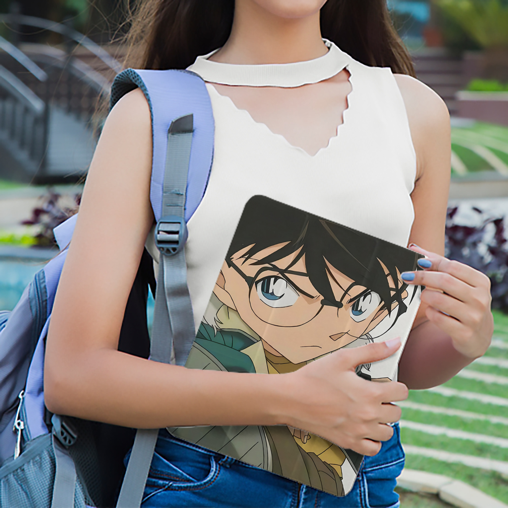 名探偵コナン Detective Conan IPad ケース ペン収納付き 三つ折りスタンド PUレザー×シリコン 対応機種9.5/10.5/10.9インチ