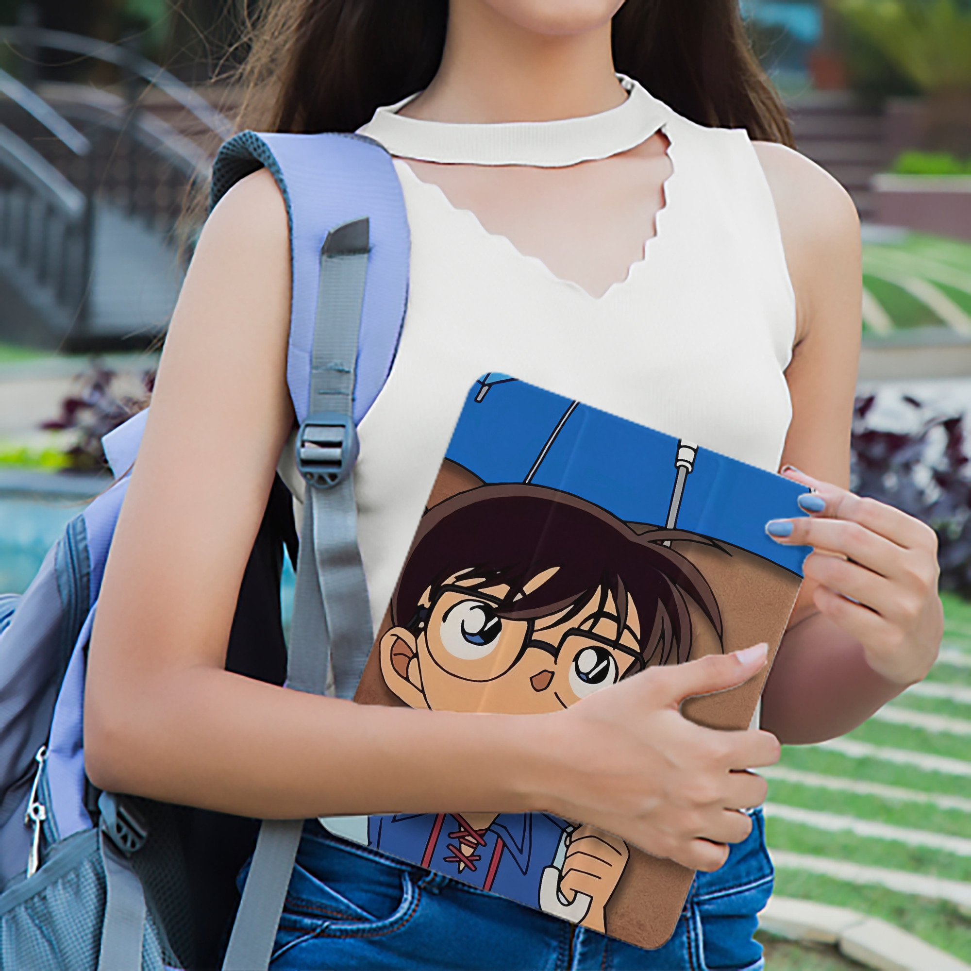 名探偵コナン Detective Conan IPad ケース ペン収納付き 三つ折りスタンド PUレザー×シリコン 対応機種9.5/10.5/10.9インチ