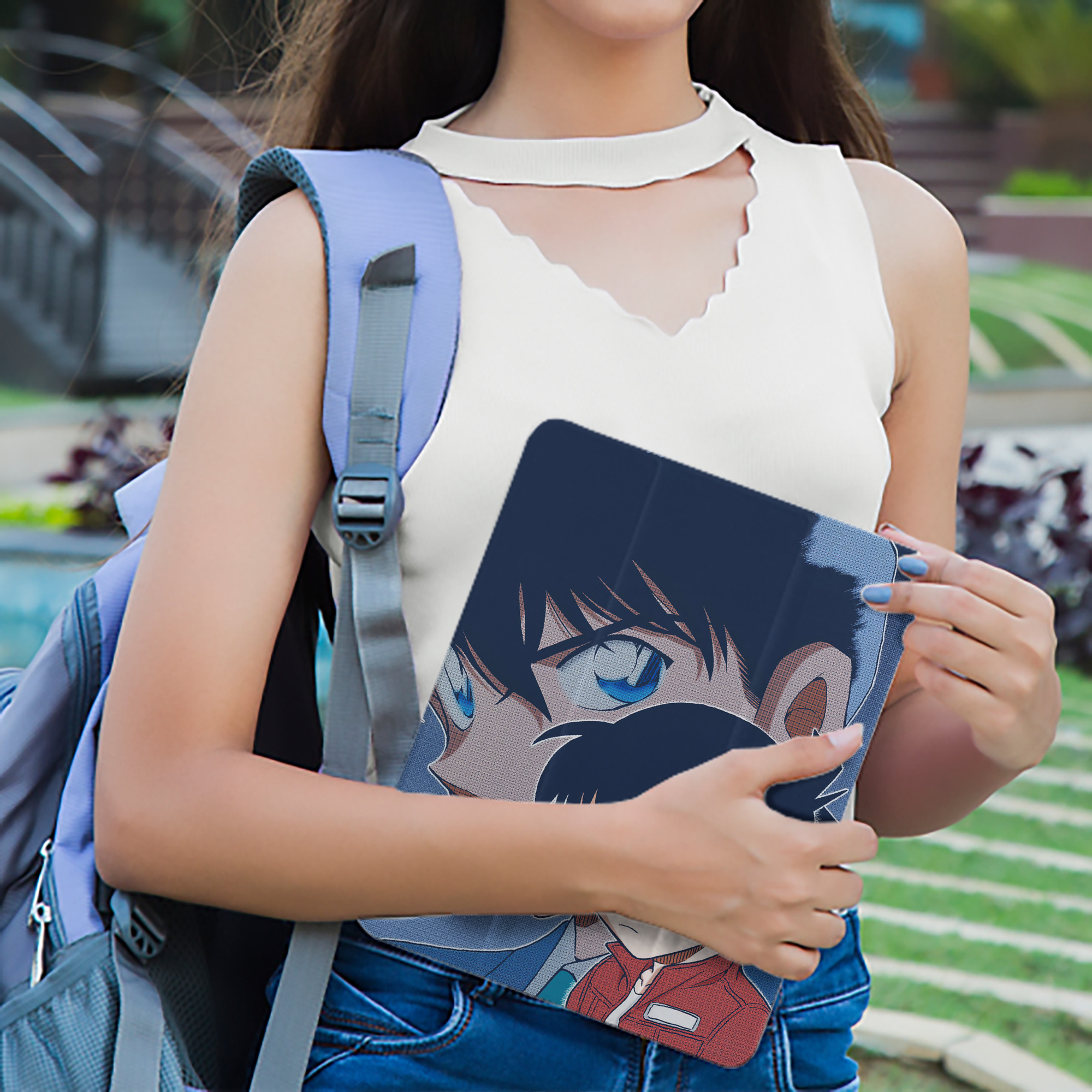 名探偵コナン Detective Conan IPad ケース ペン収納付き 三つ折りスタンド PUレザー×シリコン 対応機種9.5/10.5/10.9インチ