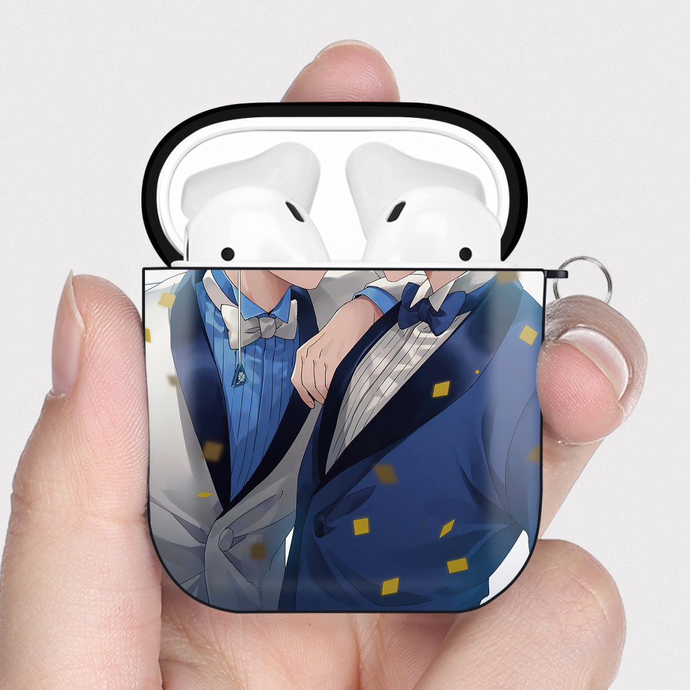 （画像用） 名探偵コナン Detective Conan AirPods 第2世代保護ケース ハードシェル ブラック 耐衝撃・防指紋・カラビナ付き