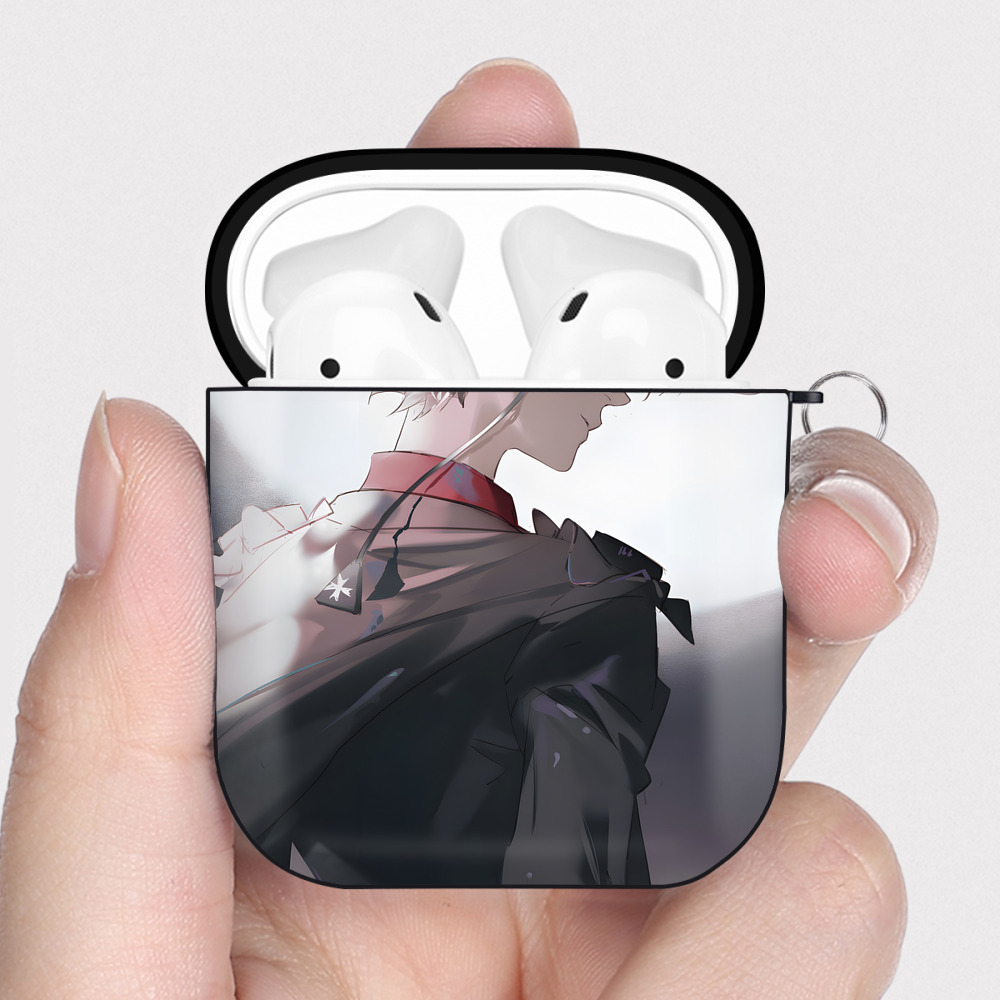 （画像用） 名探偵コナン Detective Conan AirPods 第2世代保護ケース ハードシェル ブラック 耐衝撃・防指紋・カラビナ付き