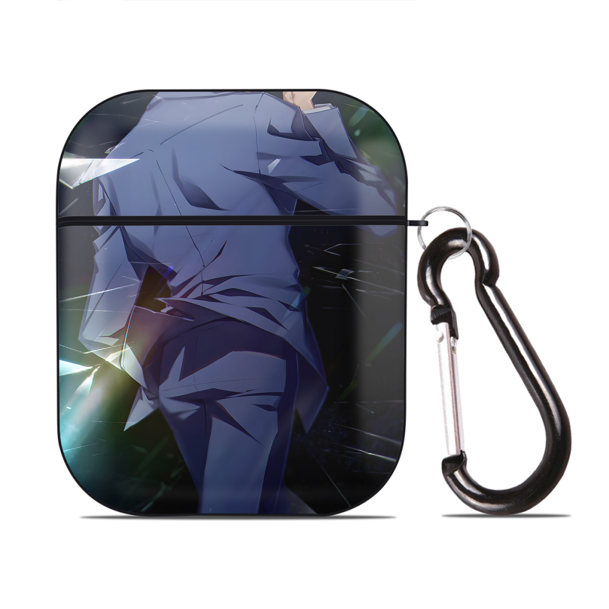 （画像用） 名探偵コナン Detective Conan AirPods 第2世代保護ケース ハードシェル ブラック 耐衝撃・防指紋・カラビナ付き