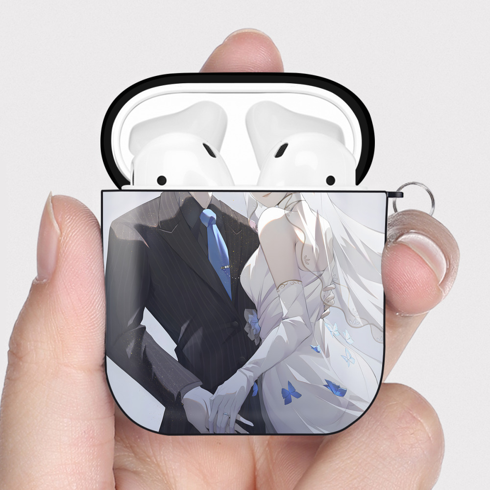 （画像用） 名探偵コナン Detective Conan AirPods 第2世代保護ケース ハードシェル ブラック 耐衝撃・防指紋・カラビナ付き
