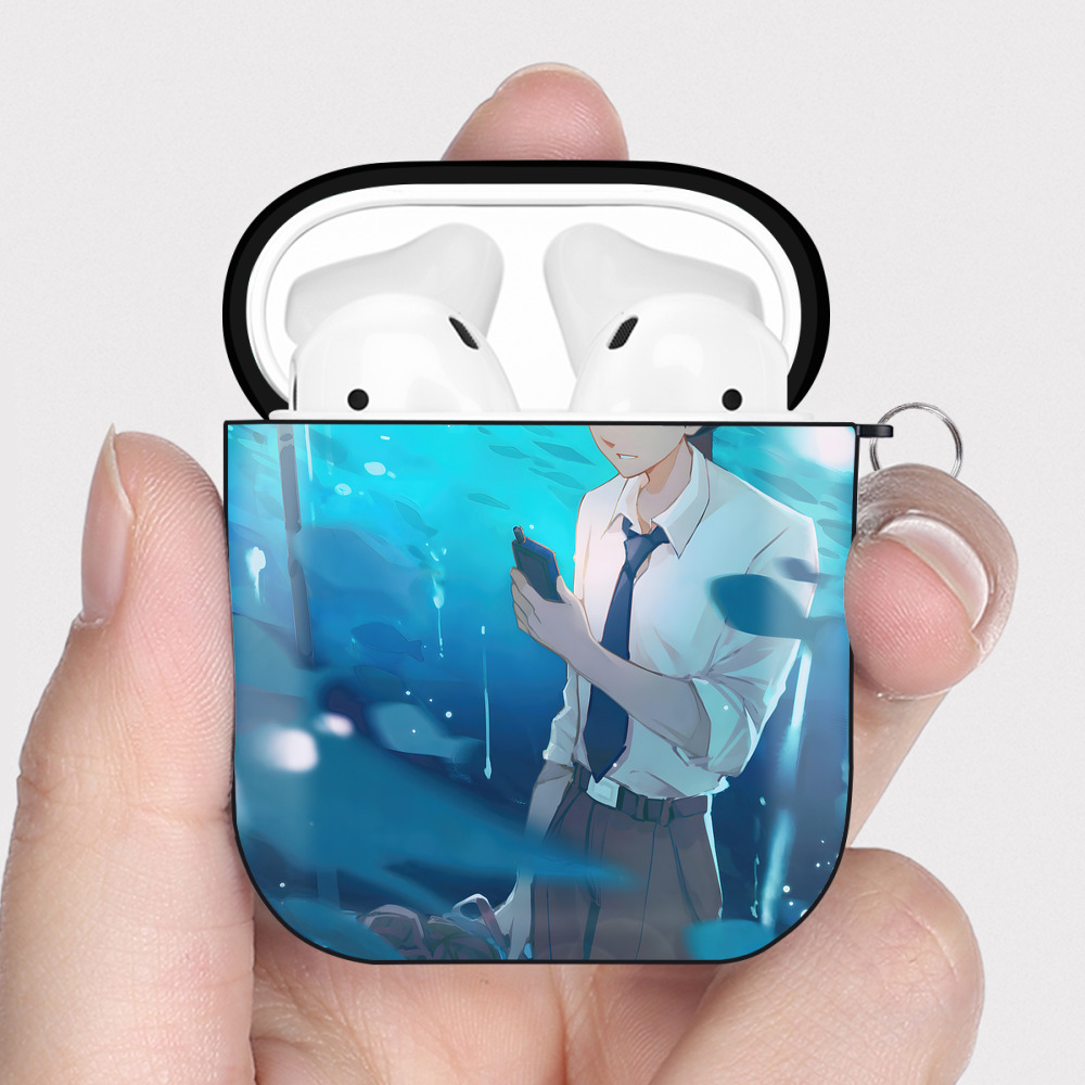 （画像用） 名探偵コナン Detective Conan AirPods 第2世代保護ケース ハードシェル ブラック 耐衝撃・防指紋・カラビナ付き
