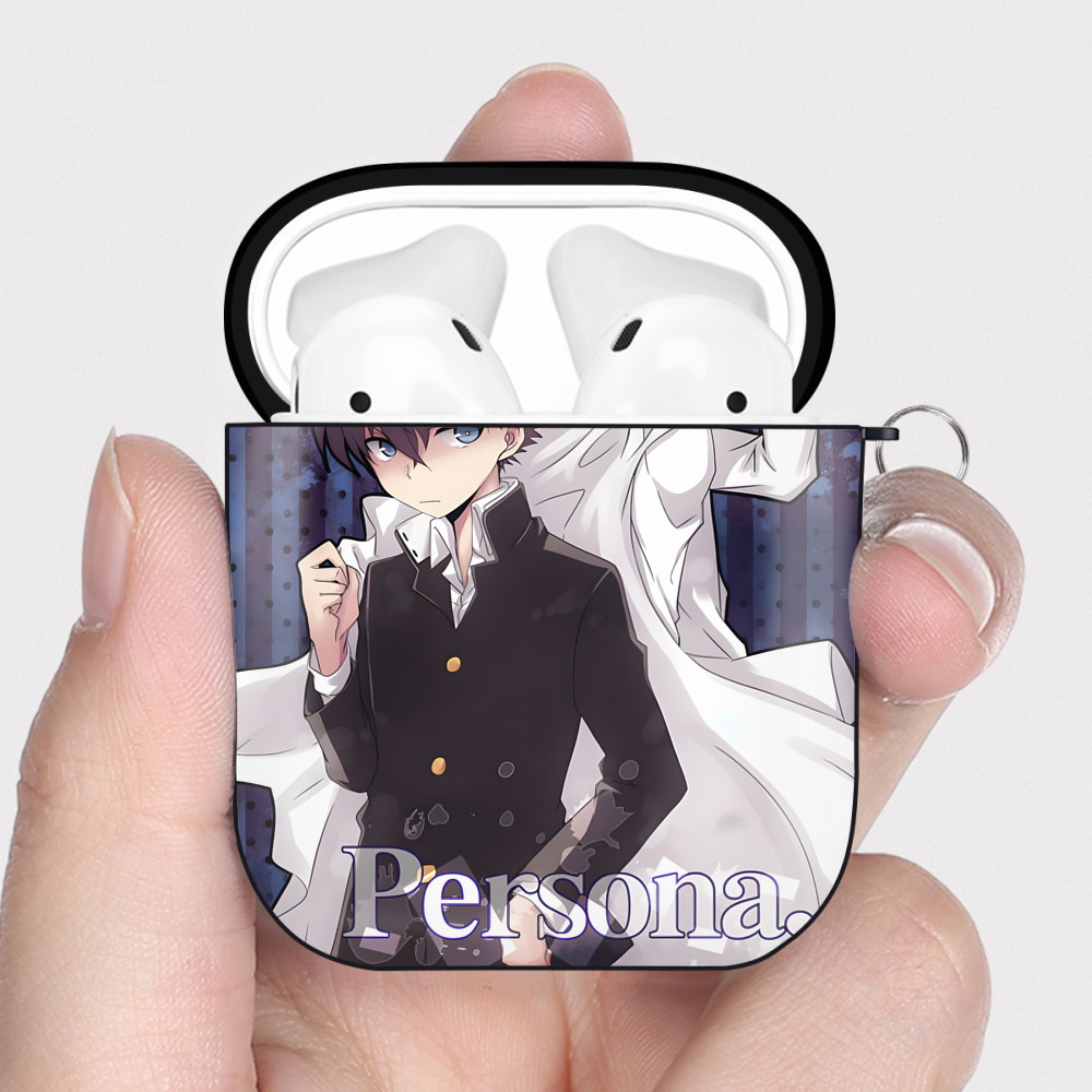 （画像用） 名探偵コナン Detective Conan AirPods 第2世代保護ケース ハードシェル ブラック 耐衝撃・防指紋・カラビナ付き