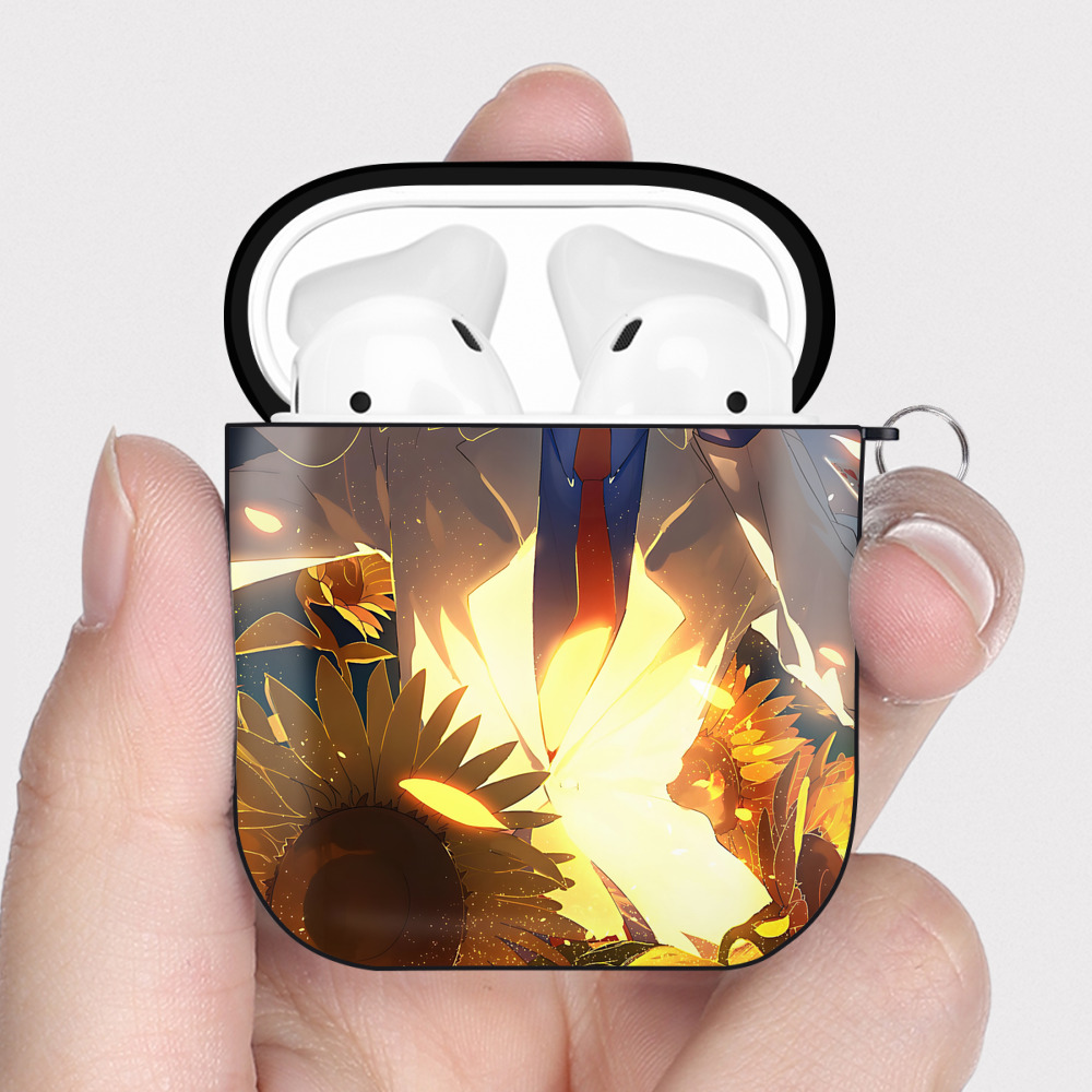 （画像用） 名探偵コナン Detective Conan AirPods 第2世代保護ケース ハードシェル ブラック 耐衝撃・防指紋・カラビナ付き