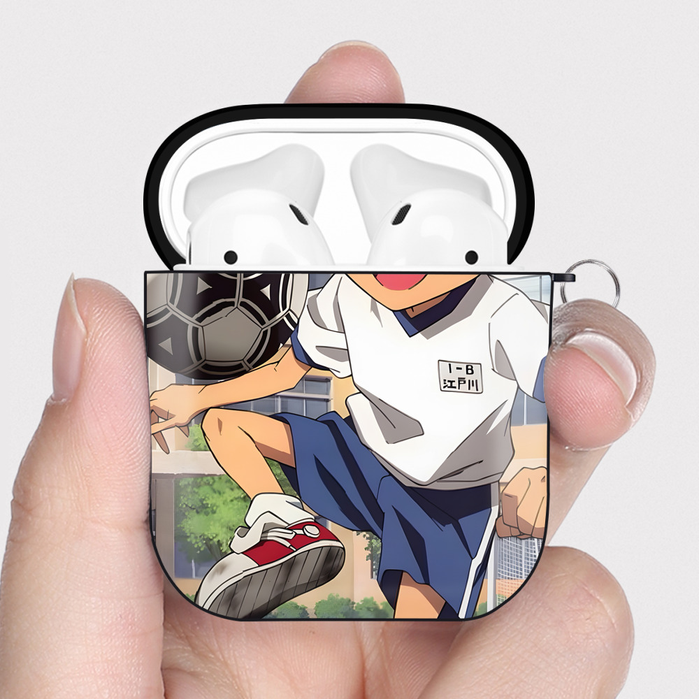 （画像用） 名探偵コナン Detective Conan AirPods 第2世代保護ケース ハードシェル ブラック 耐衝撃・防指紋・カラビナ付き