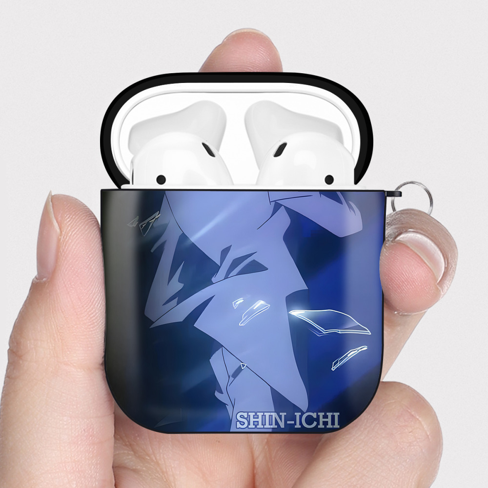 （画像用） 名探偵コナン Detective Conan AirPods 第2世代保護ケース ハードシェル ブラック 耐衝撃・防指紋・カラビナ付き