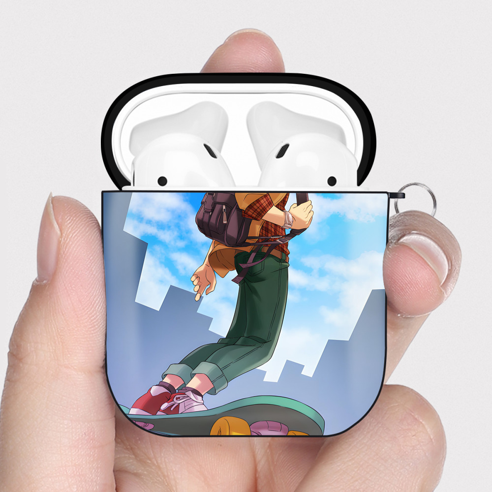 （画像用） 名探偵コナン Detective Conan AirPods 第2世代保護ケース ハードシェル ブラック 耐衝撃・防指紋・カラビナ付き