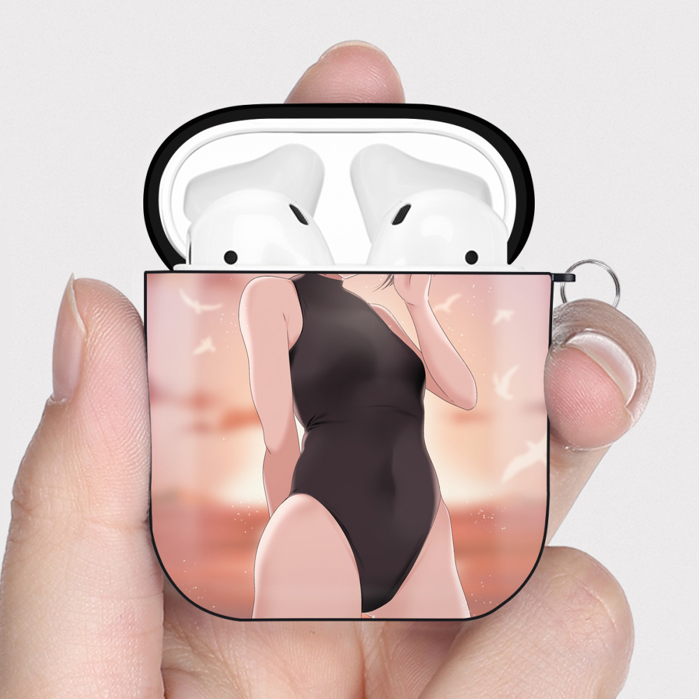 （画像用） 名探偵コナン Detective Conan AirPods 第2世代保護ケース ハードシェル ブラック 耐衝撃・防指紋・カラビナ付き