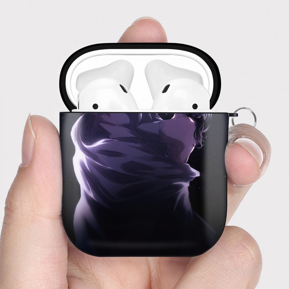 （画像用） 名探偵コナン Detective Conan AirPods 第2世代保護ケース ハードシェル ブラック 耐衝撃・防指紋・カラビナ付き