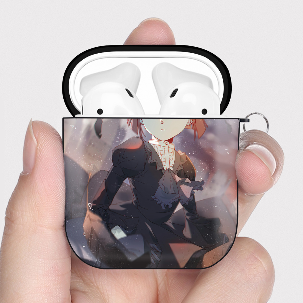 （画像用） 名探偵コナン Detective Conan AirPods 第2世代保護ケース ハードシェル ブラック 耐衝撃・防指紋・カラビナ付き